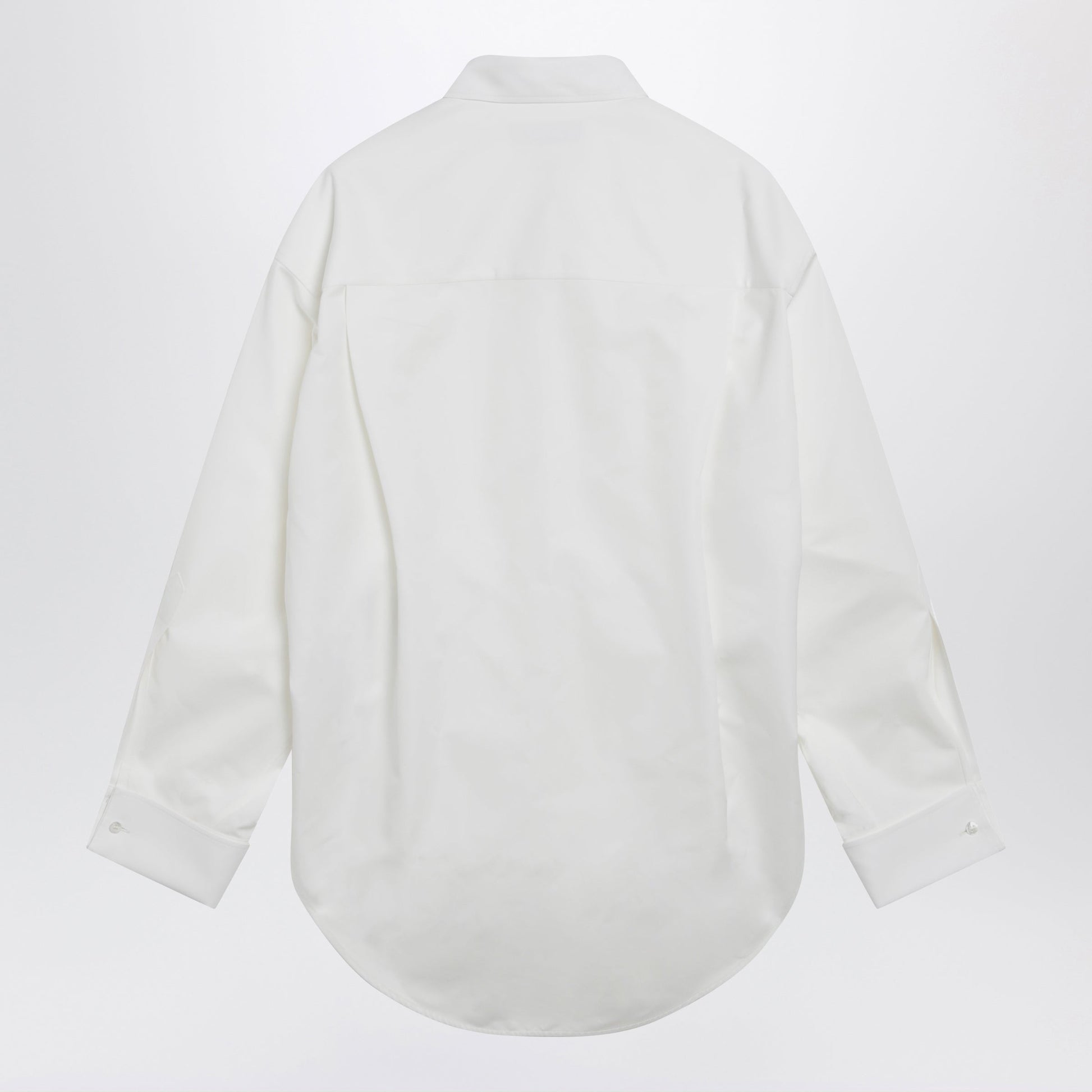 Balenciaga Cocoon Shirt In Cotton And Silk Poplin, White Women BALENCIAGA