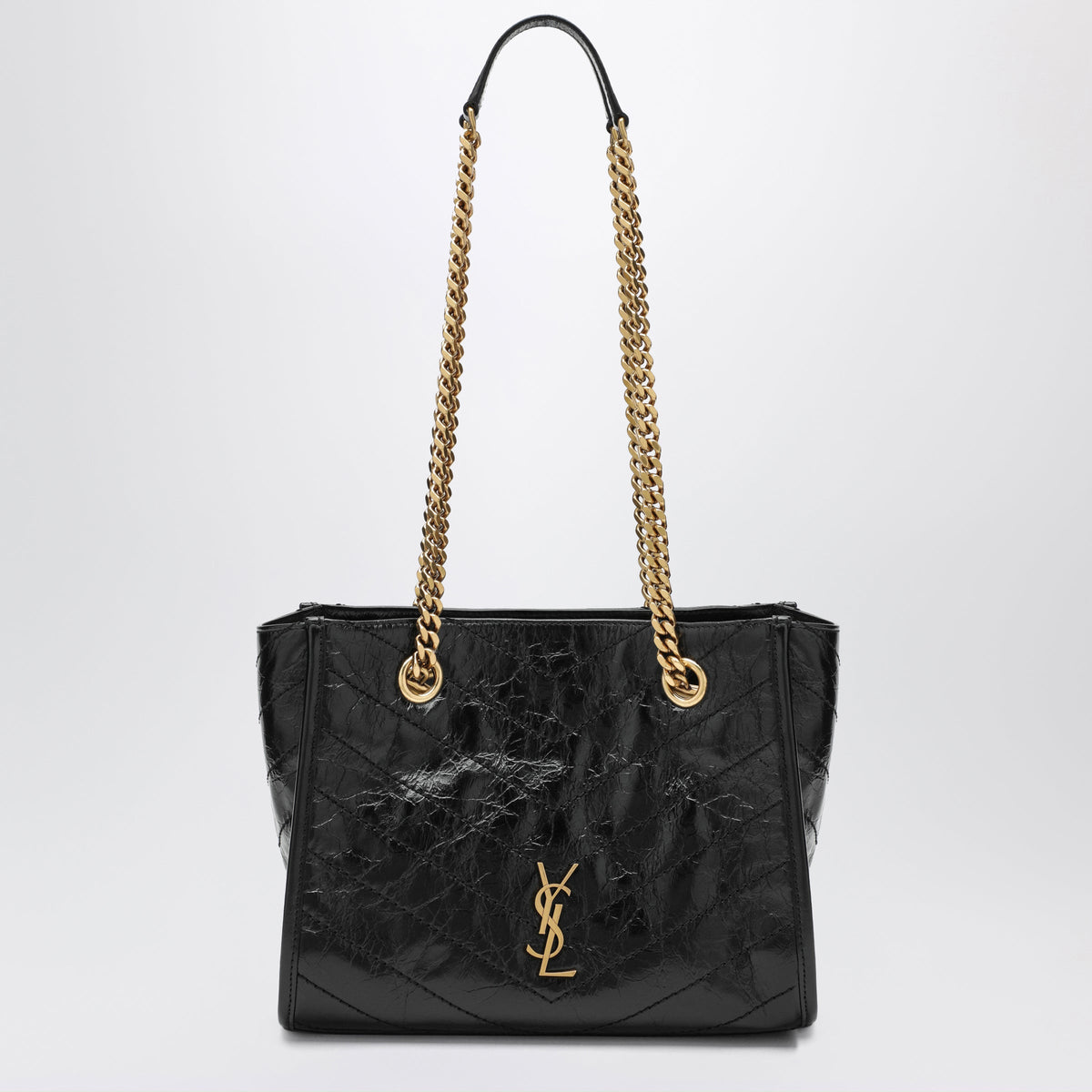 Saint Laurent Niki Small Black Leather Shopping Bag Women SAINT LAURENT