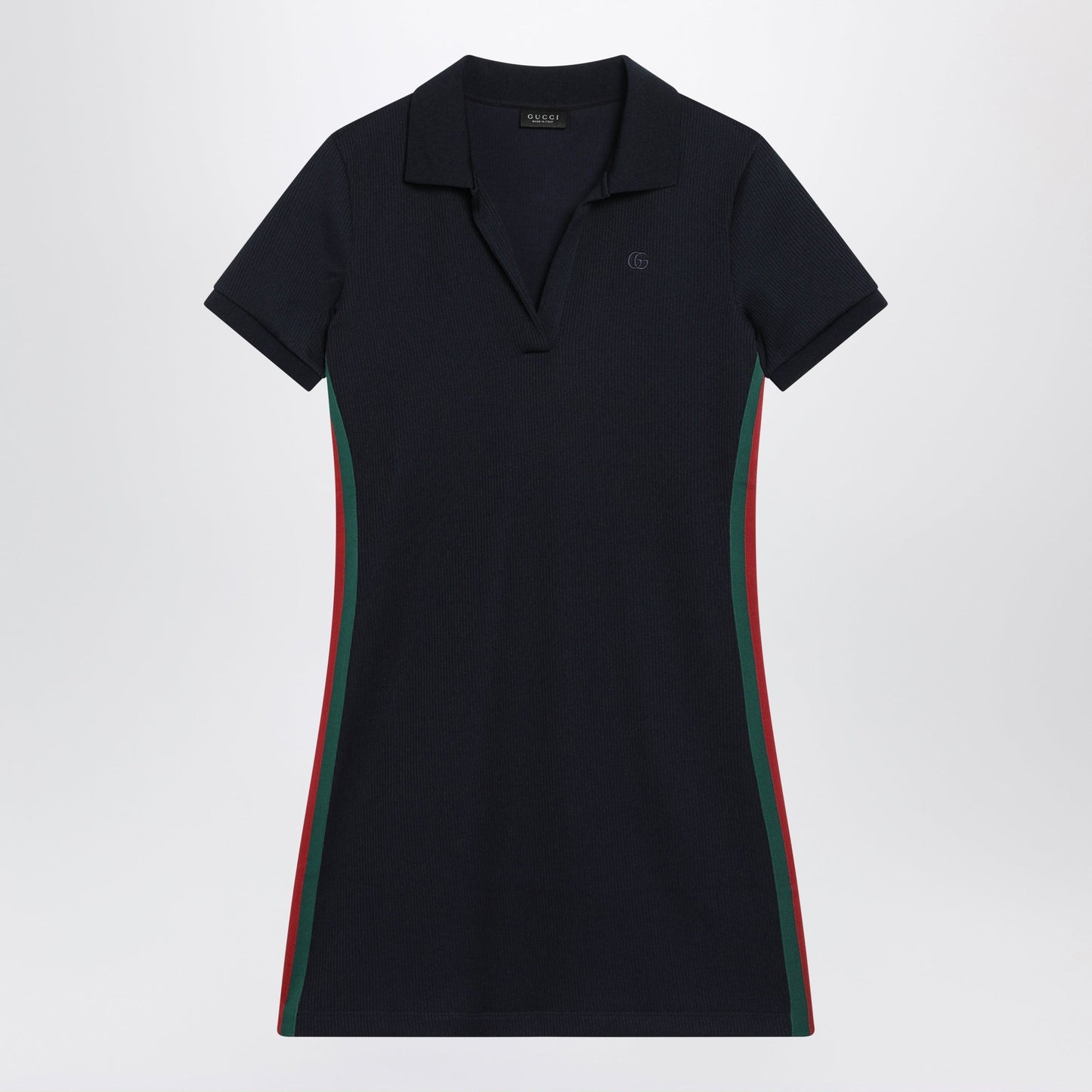 Gucci Blue Cotton Jersey Dress With Web Detail Women GUCCI