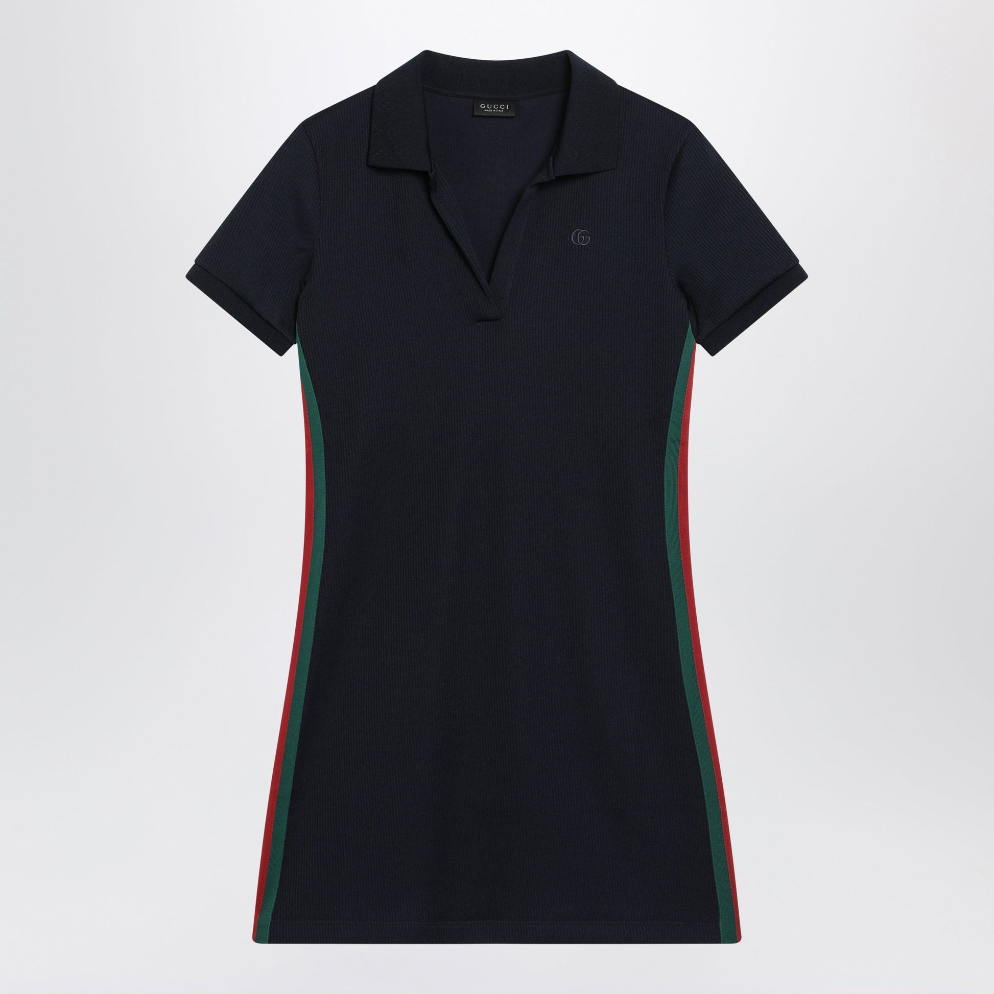 Gucci Blue Cotton Jersey Dress With Web Detail Women GUCCI