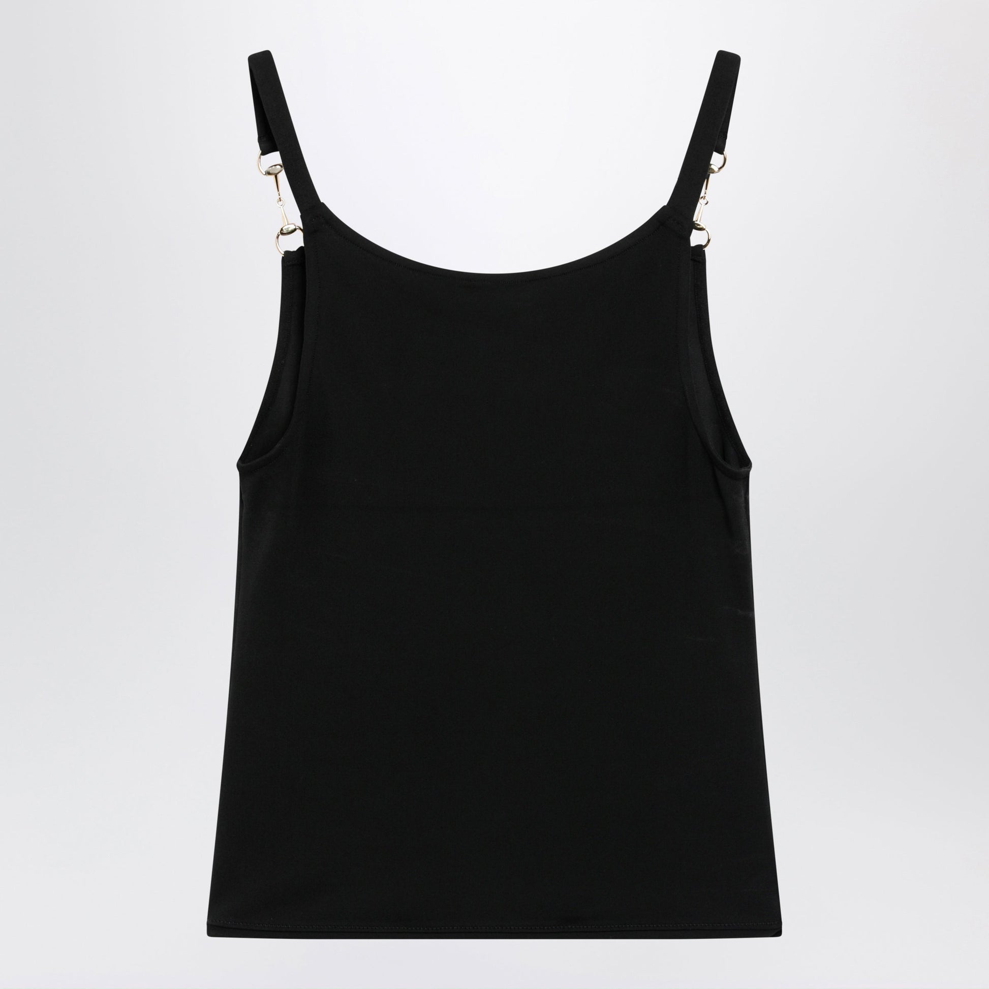 Gucci Viscose Crãªpe Jersey Top With Horsebit Detail In Black Women GUCCI