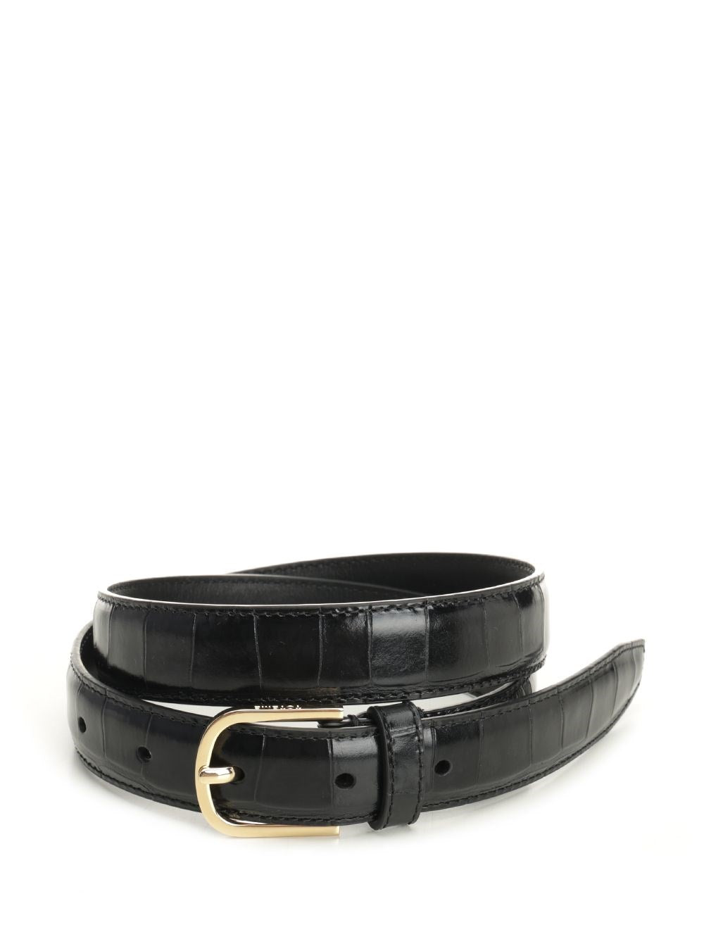Toteme Women Slim Croco-Embossed Trouser Belt