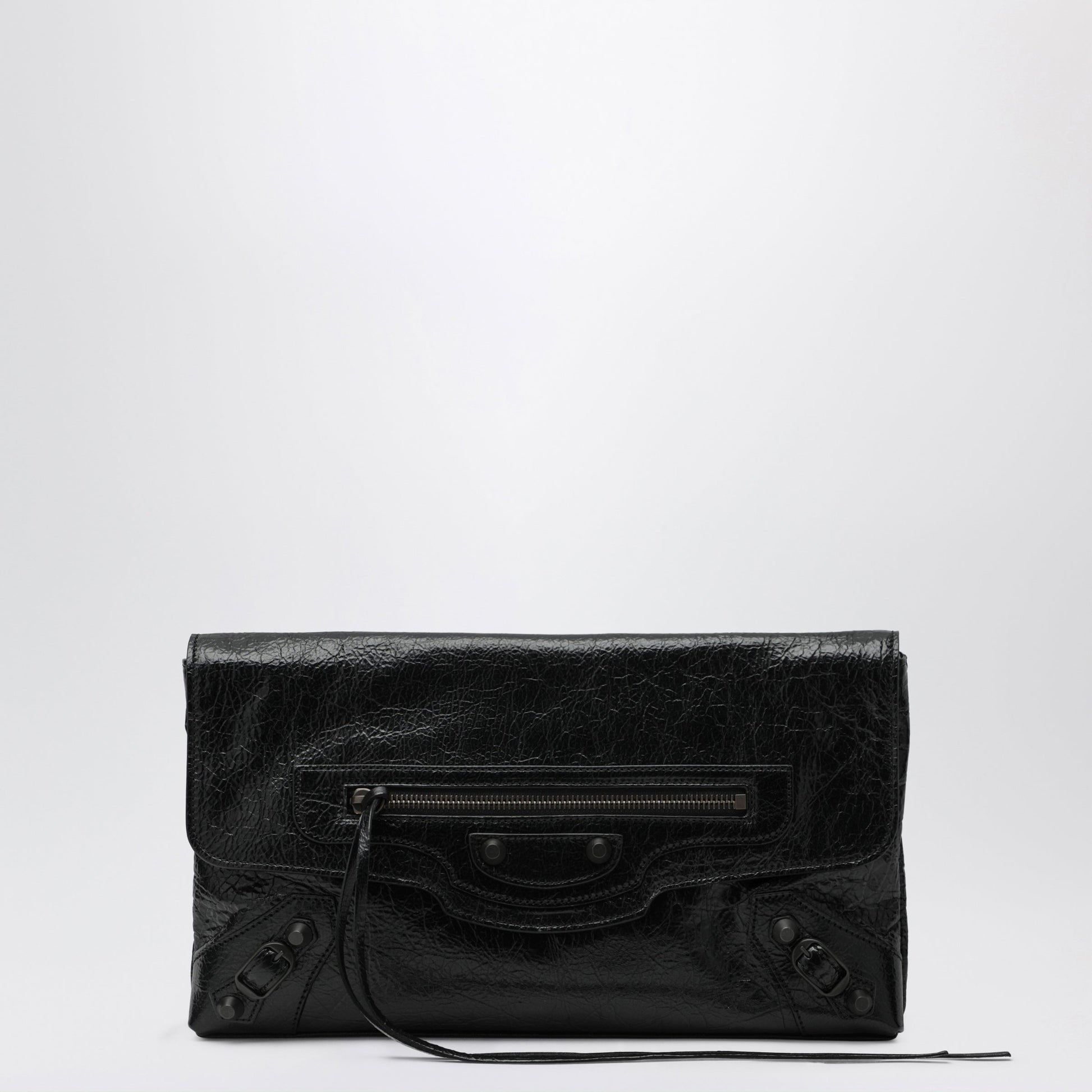 Balenciaga Clutch Le City In Black Arena Lambskin Leather Women BALENCIAGA