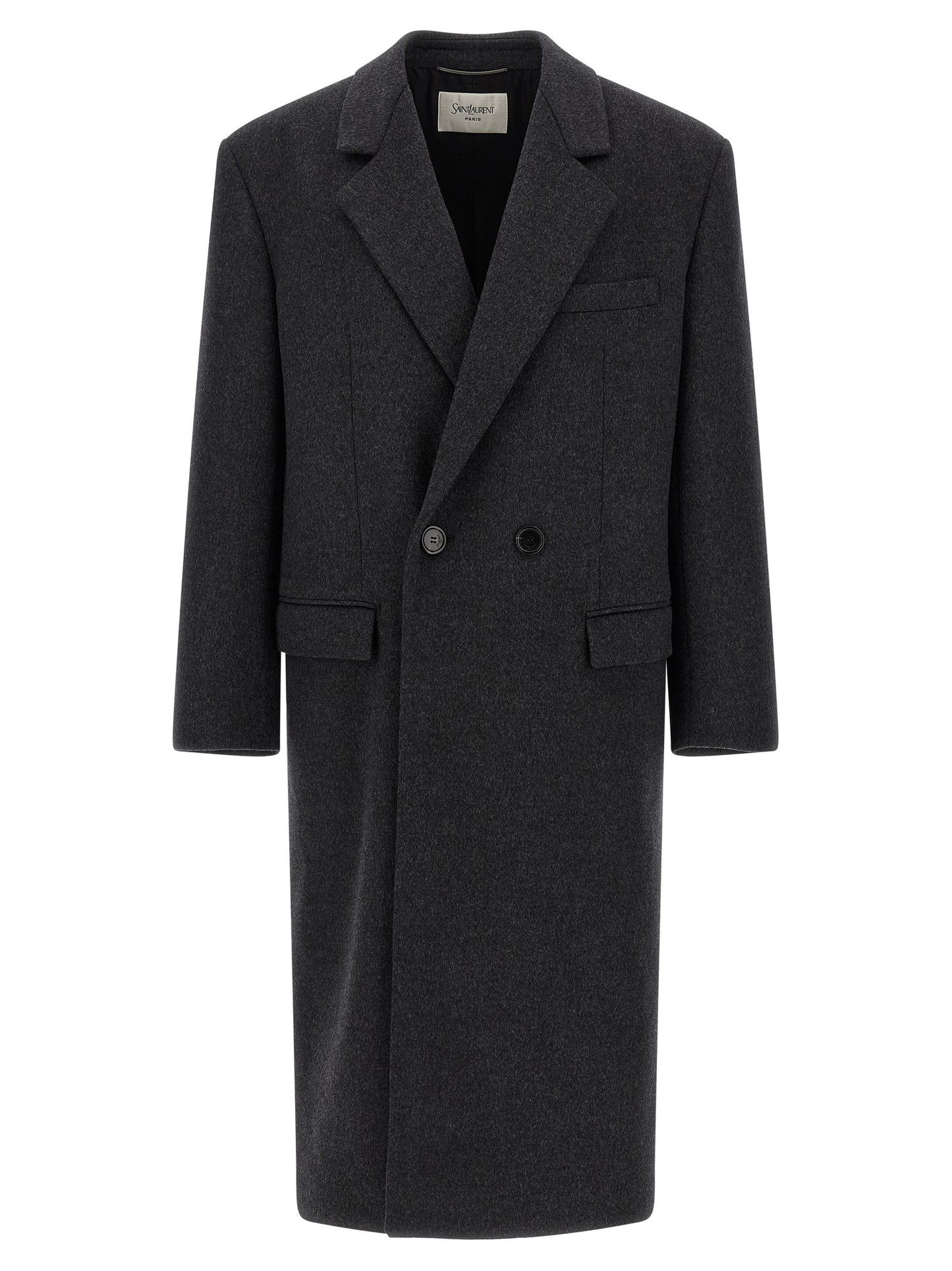 Saint Laurent Men Double-Face Combed Wool Coat SAINT LAURENT