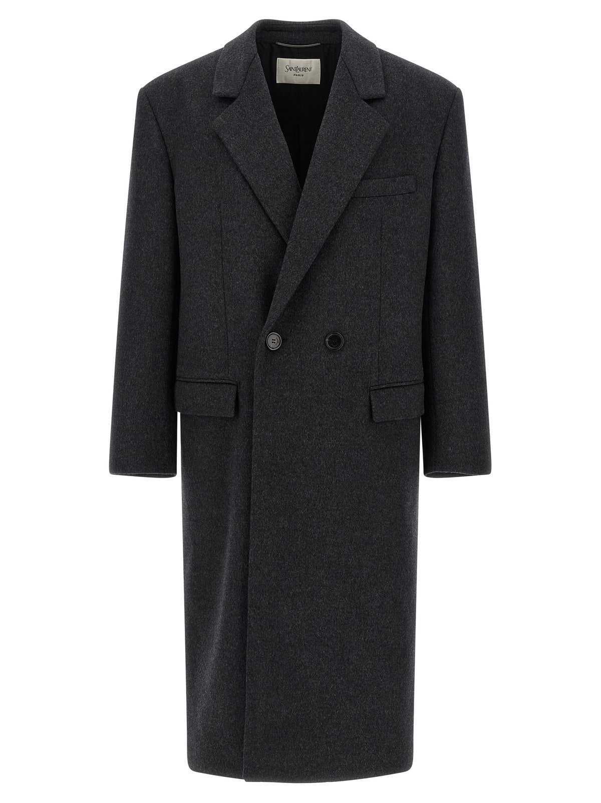 Saint Laurent Men Double-Face Combed Wool Coat SAINT LAURENT