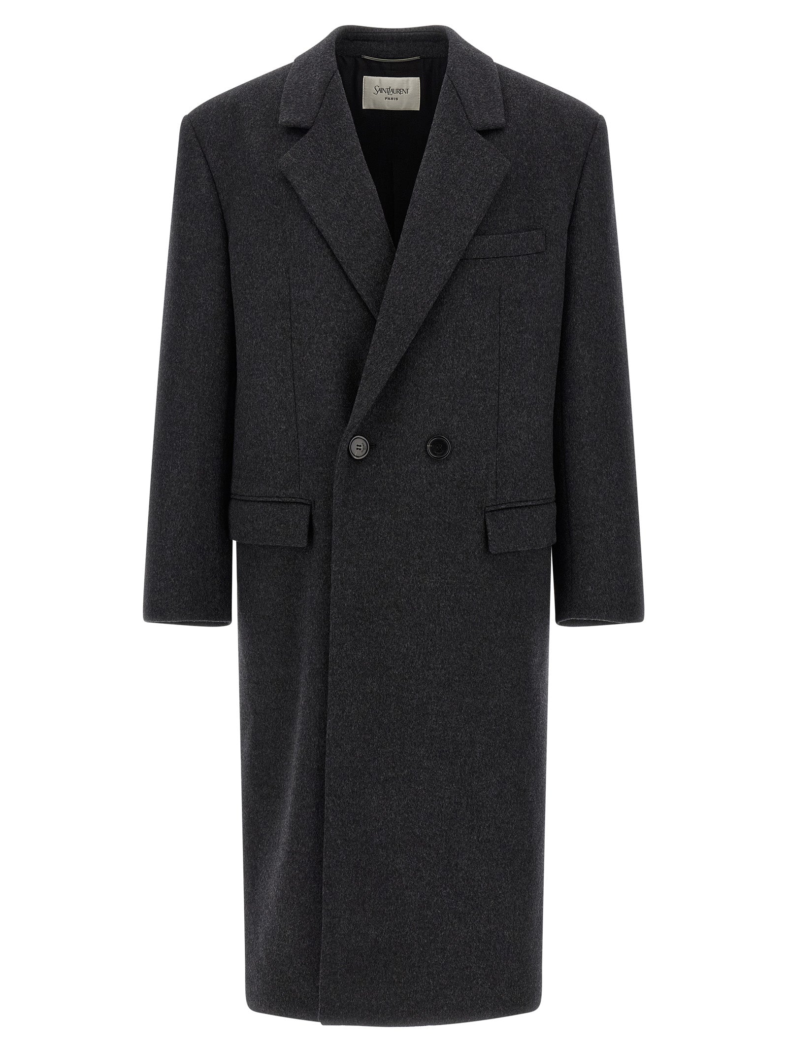 Saint Laurent Men Double-Face Combed Wool Coat SAINT LAURENT