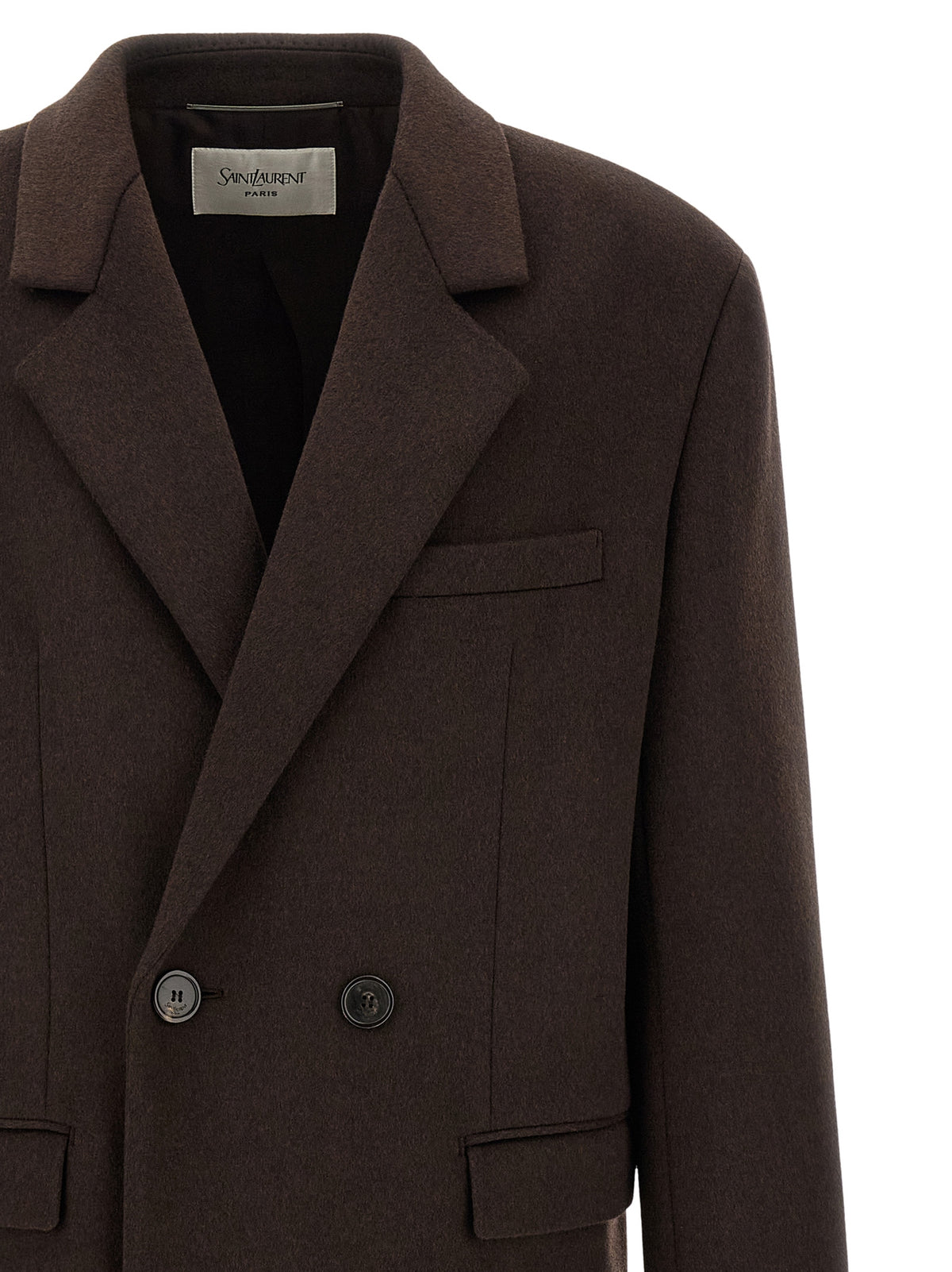 Saint Laurent Men Double-Face Combed Wool Coat SAINT LAURENT
