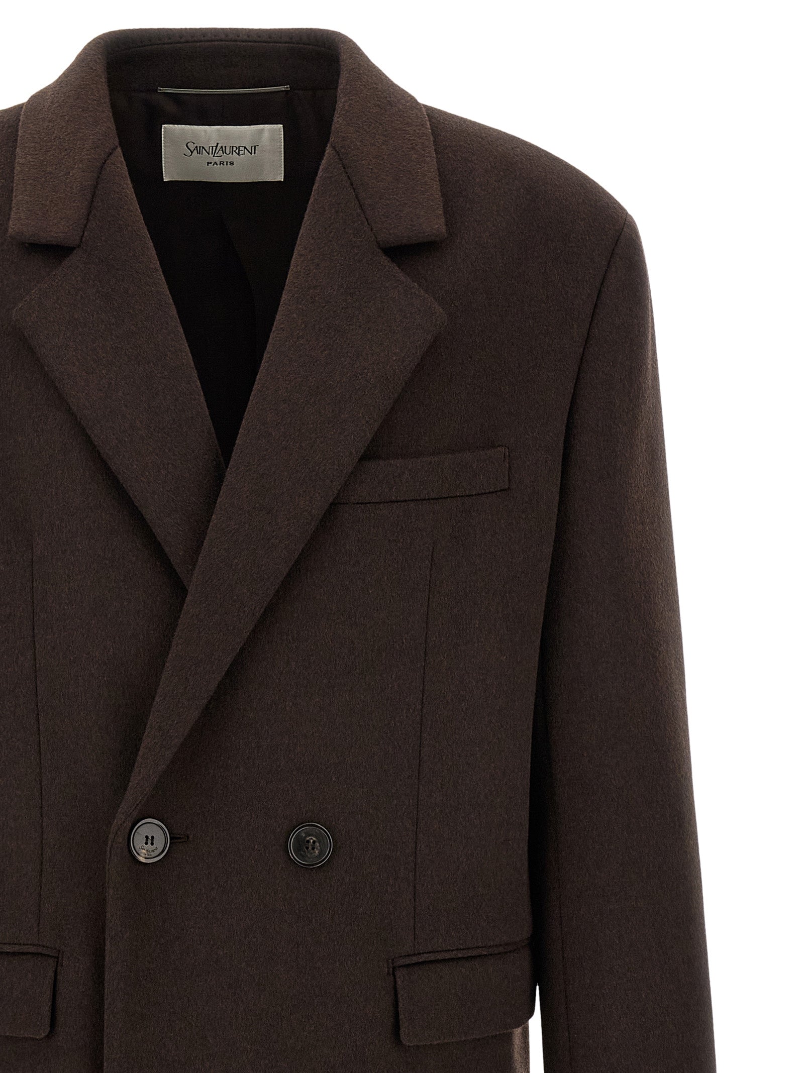 Saint Laurent Men Double-Face Combed Wool Coat SAINT LAURENT
