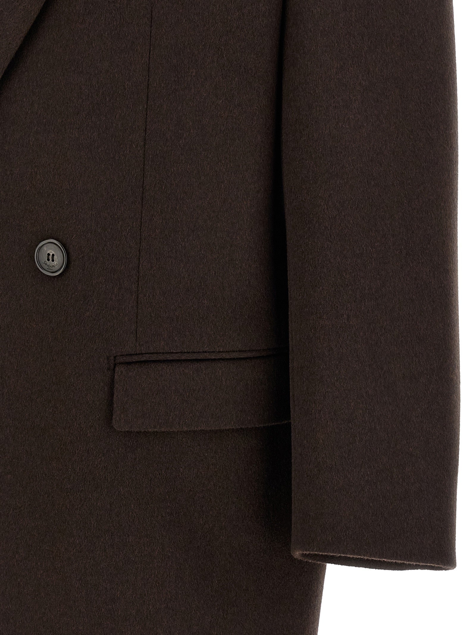 Saint Laurent Men Double-Face Combed Wool Coat SAINT LAURENT