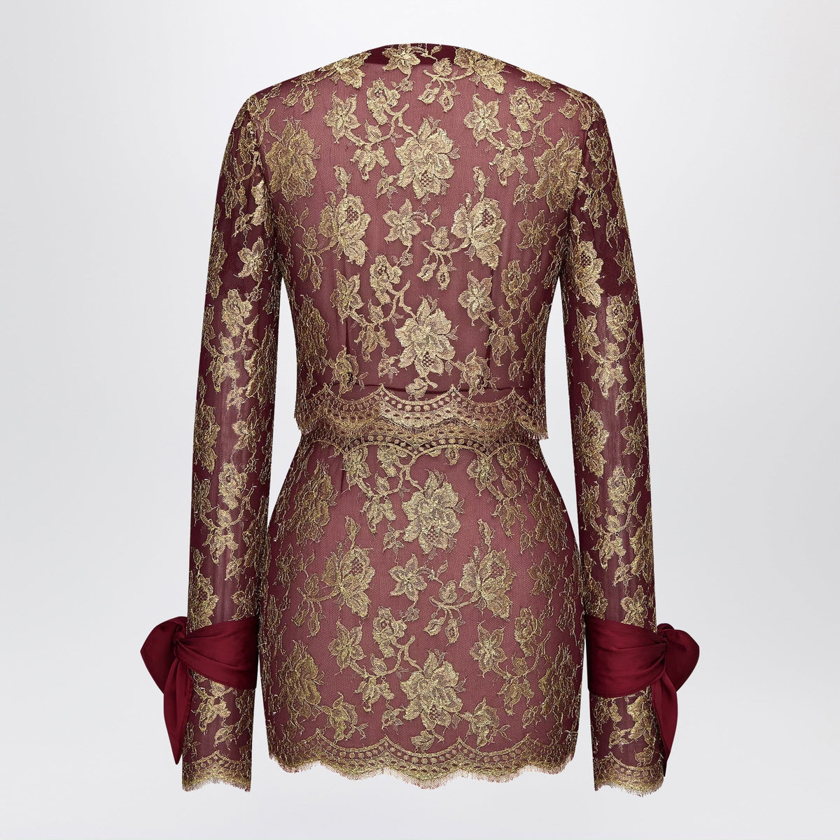 Saint Laurent Pepin Mini Dress In Metallic Lace Women SAINT LAURENT