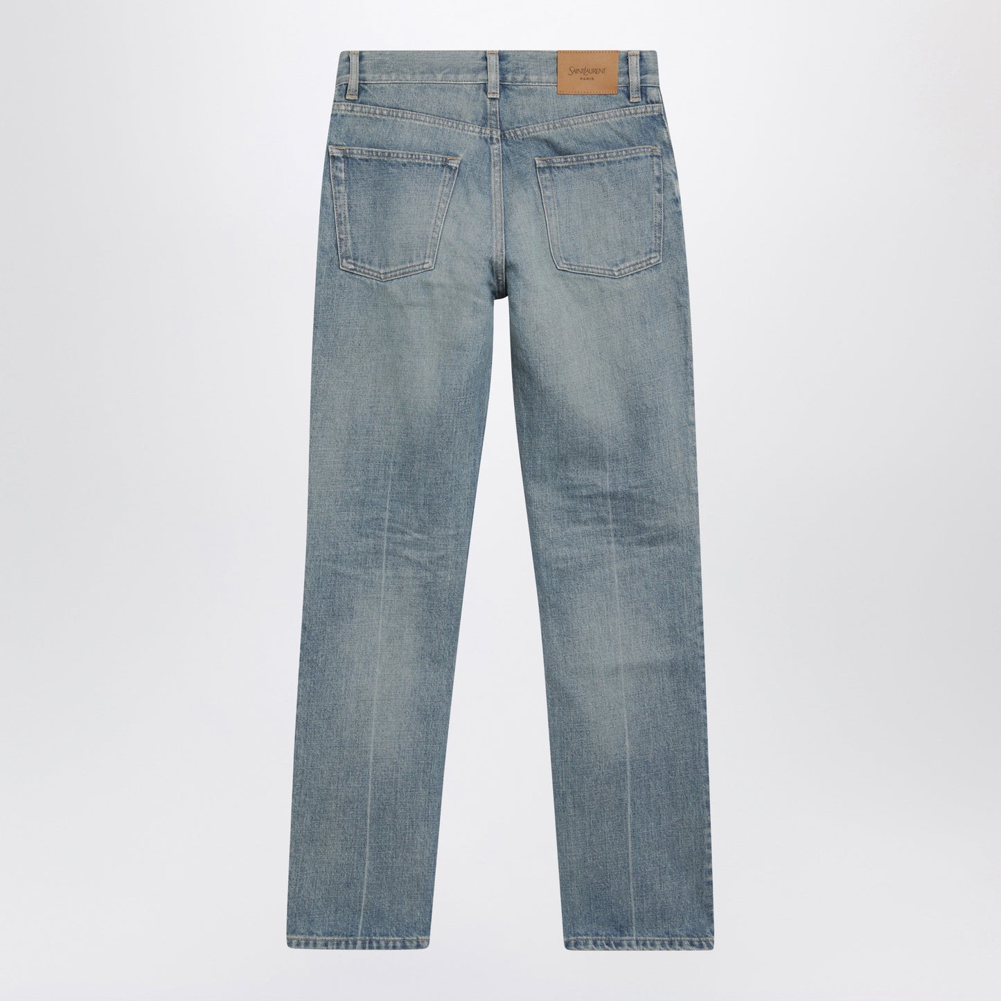 Saint Laurent Straight-Leg Medium Blue Denim Jeans Women SAINT LAURENT