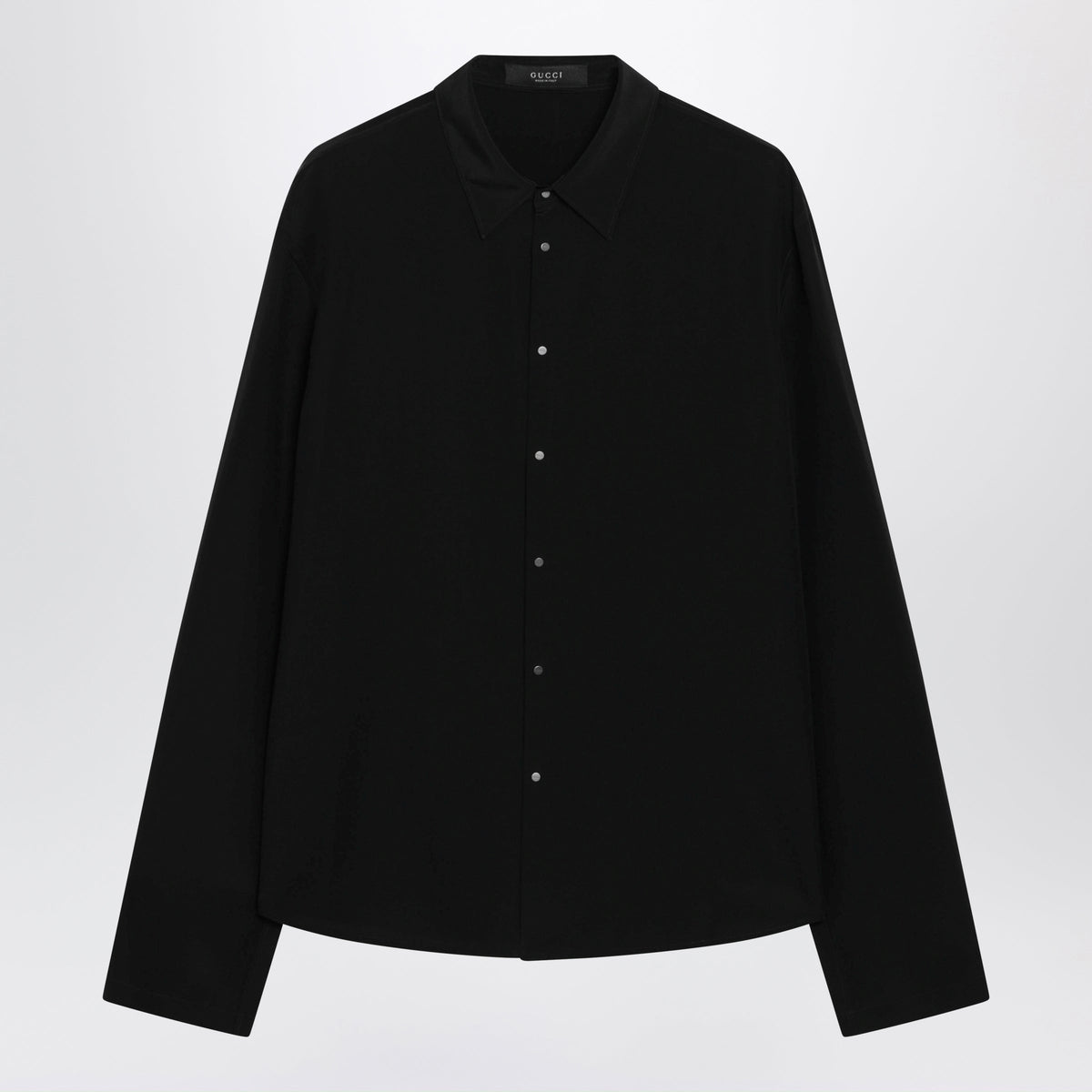 Gucci Black Silk Crãªpe De Chine Shirt Men GUCCI