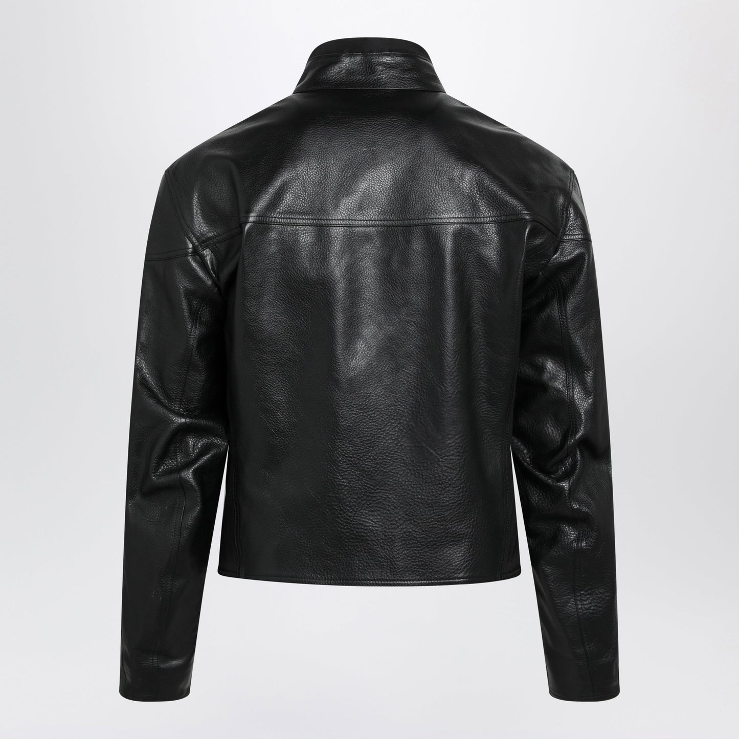 Gucci Black Leather Biker Jacket With Web Detail Men GUCCI