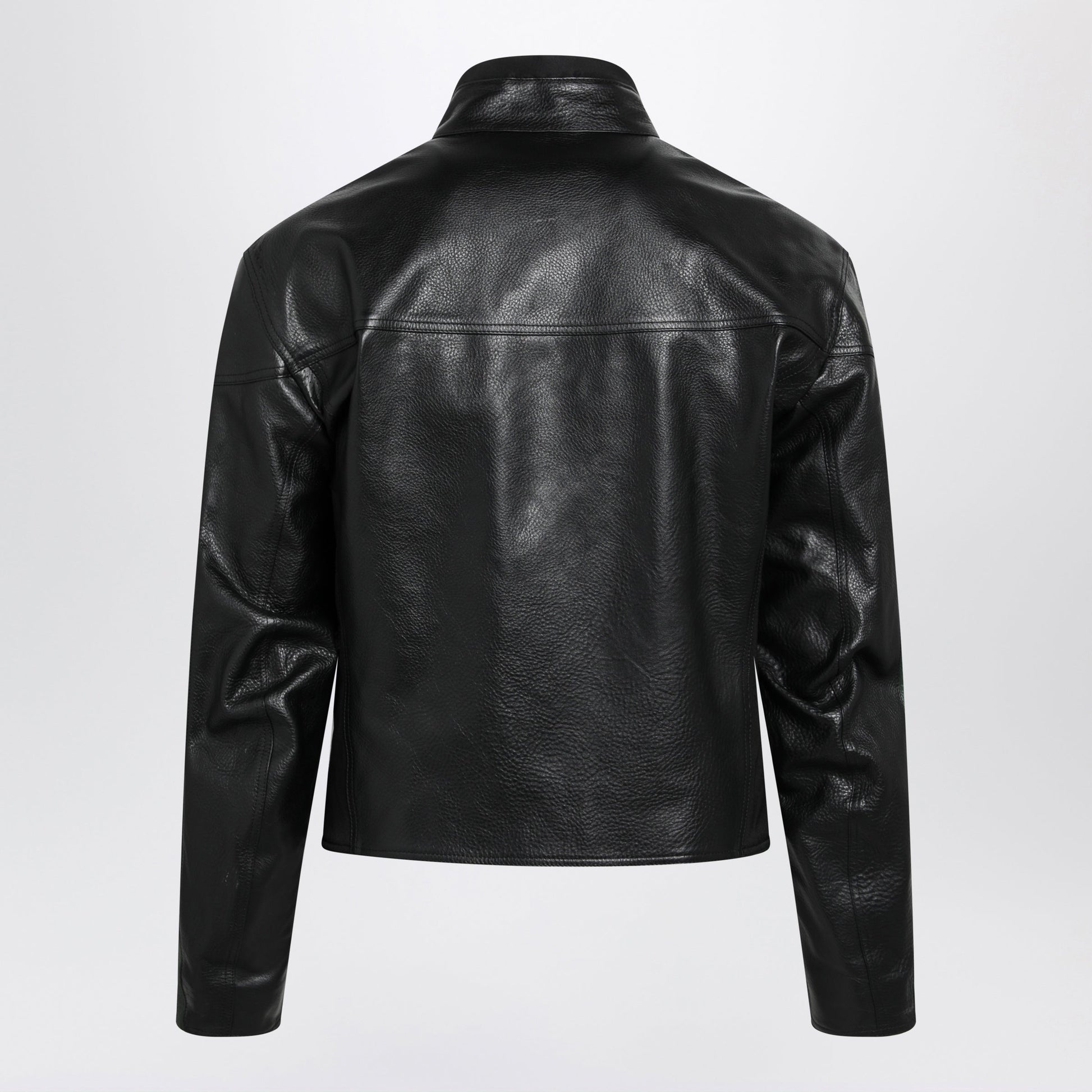 Gucci Black Leather Biker Jacket With Web Detail Men GUCCI