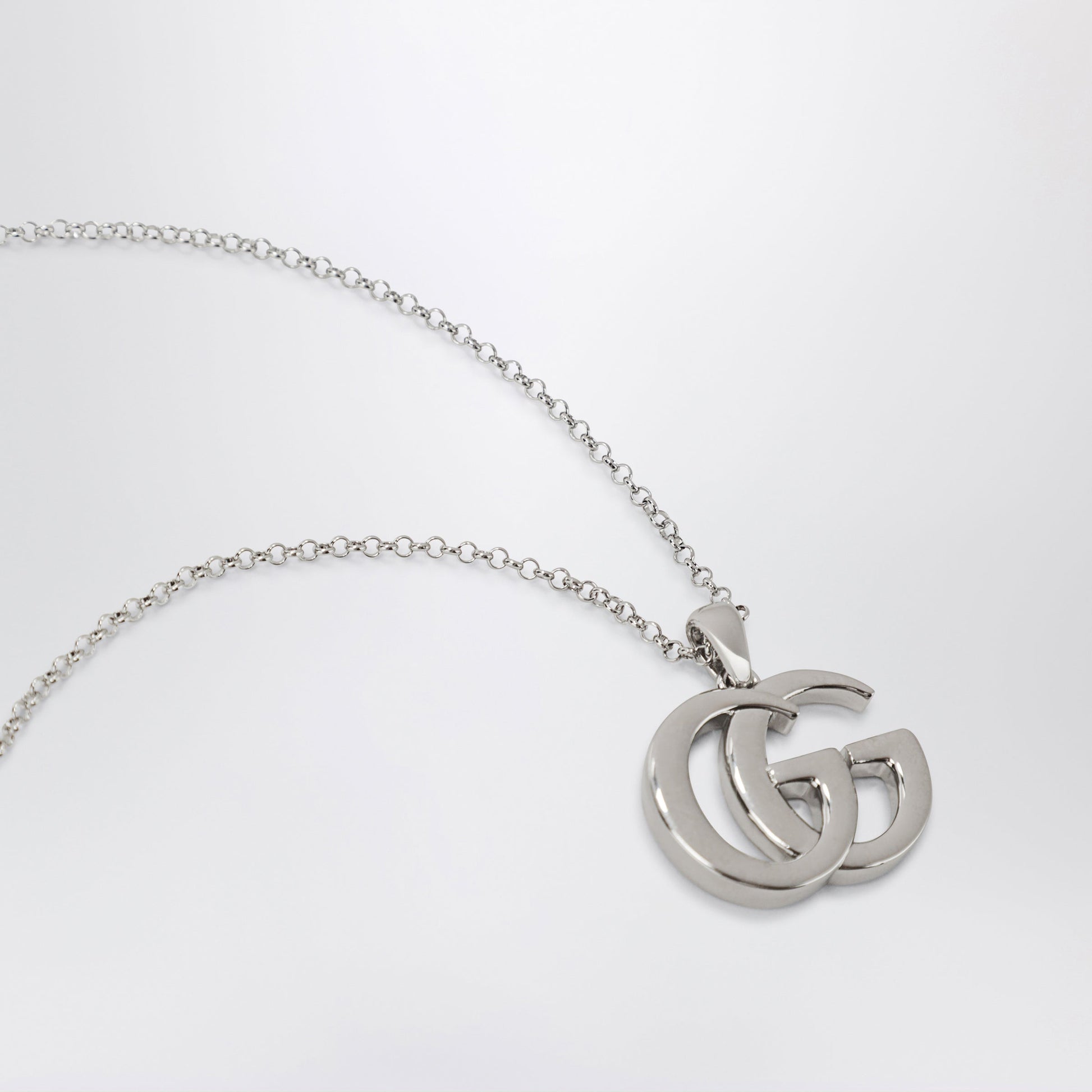Gucci Gg Marmont Necklace With Silver-Tone Double G Pendant Women GUCCI