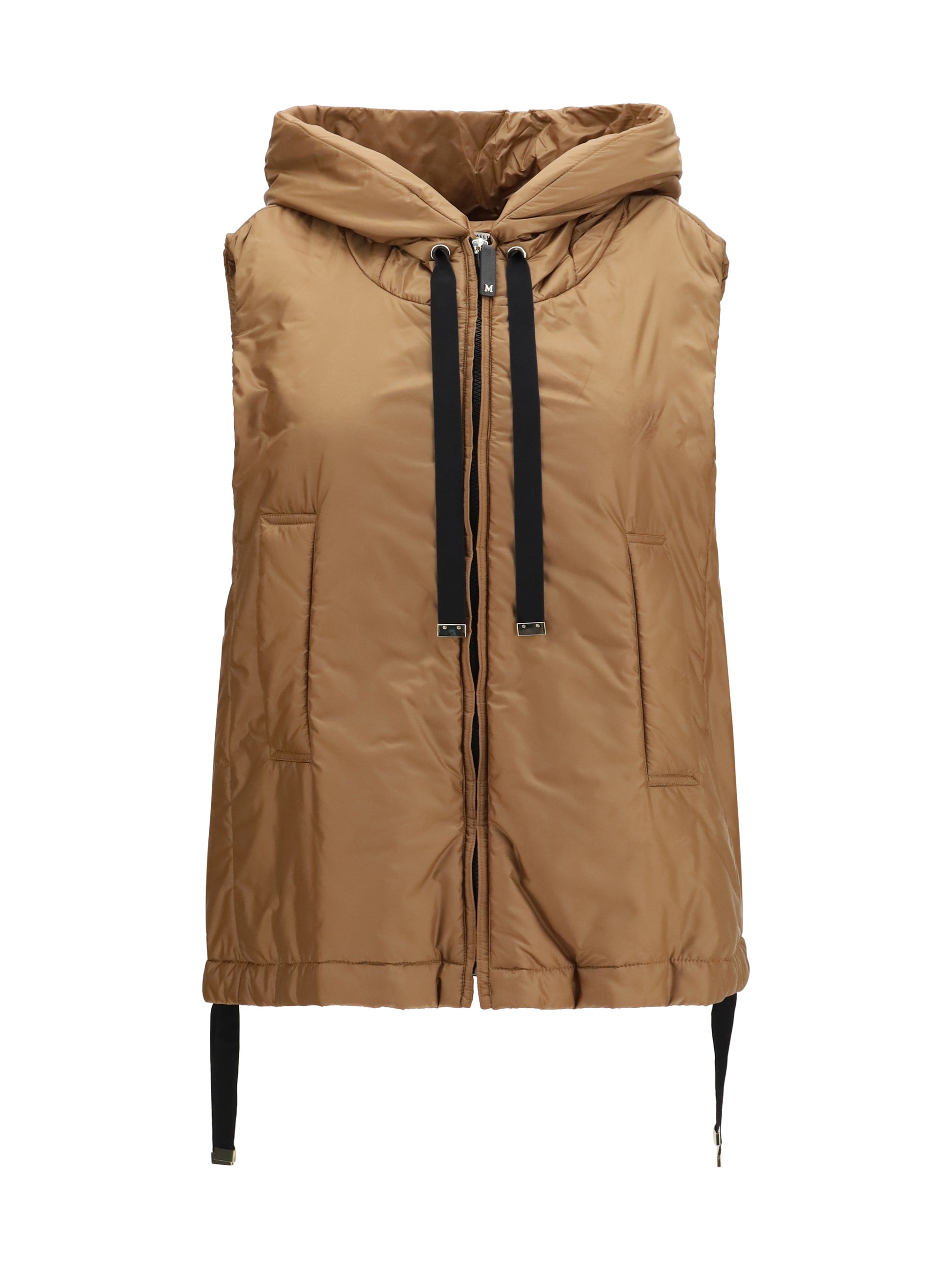 Max Mara The Cube Women Hooded Padded Vest In Water Repellent Canvas MAX MARA THE CUBE