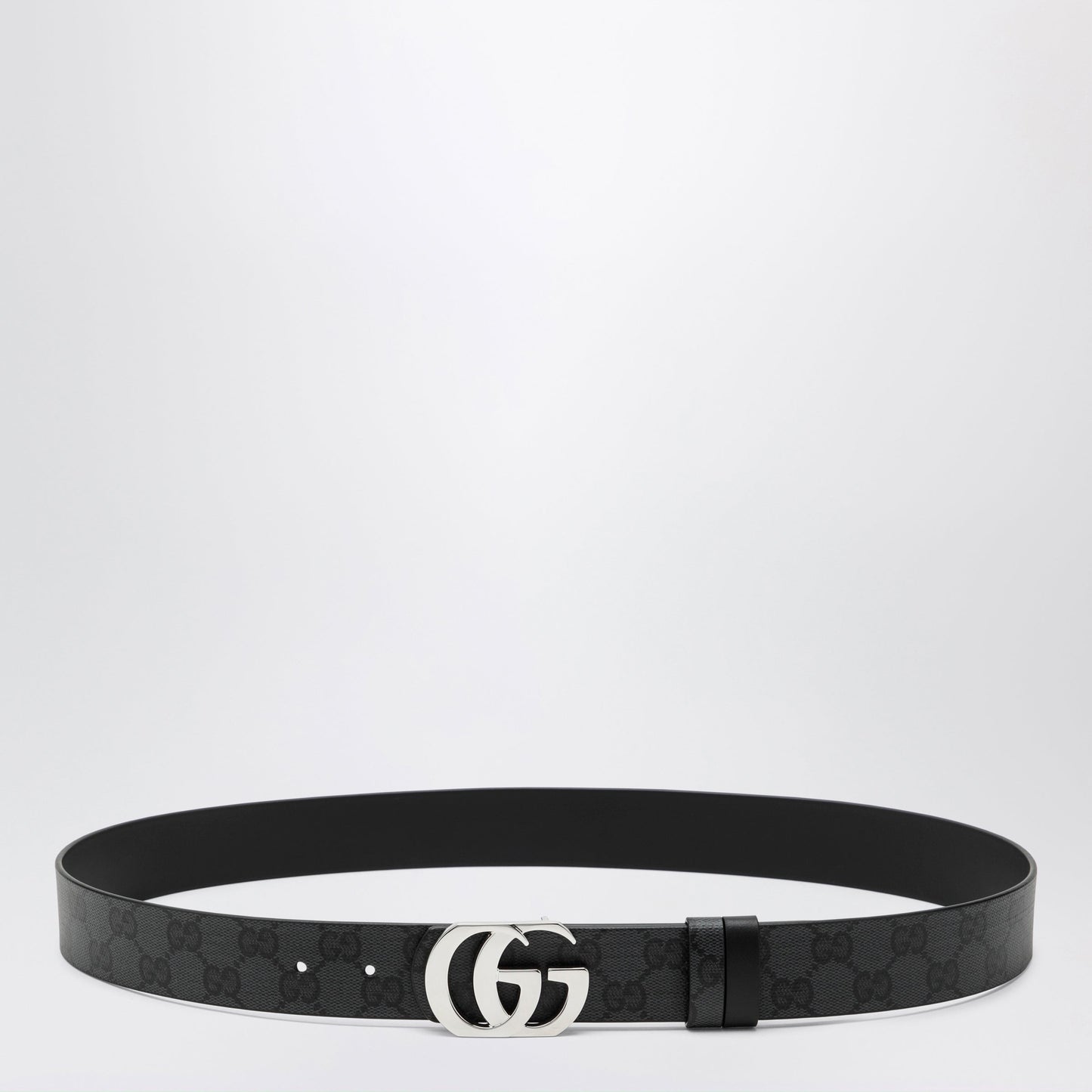 Gucci Cut Gg Marmont Reversible Gg Canvas And Leather Belt, Black Men GUCCI