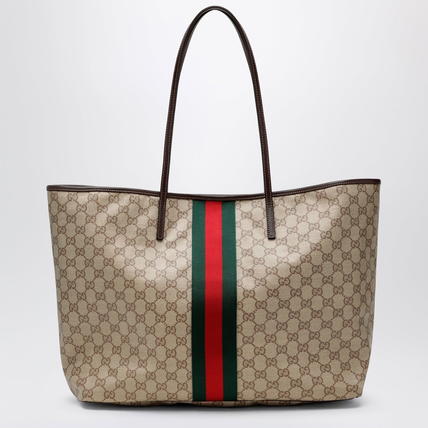 Gucci Large Tribeca Shopping Tote In Gg Canvas, Brown Women GUCCI