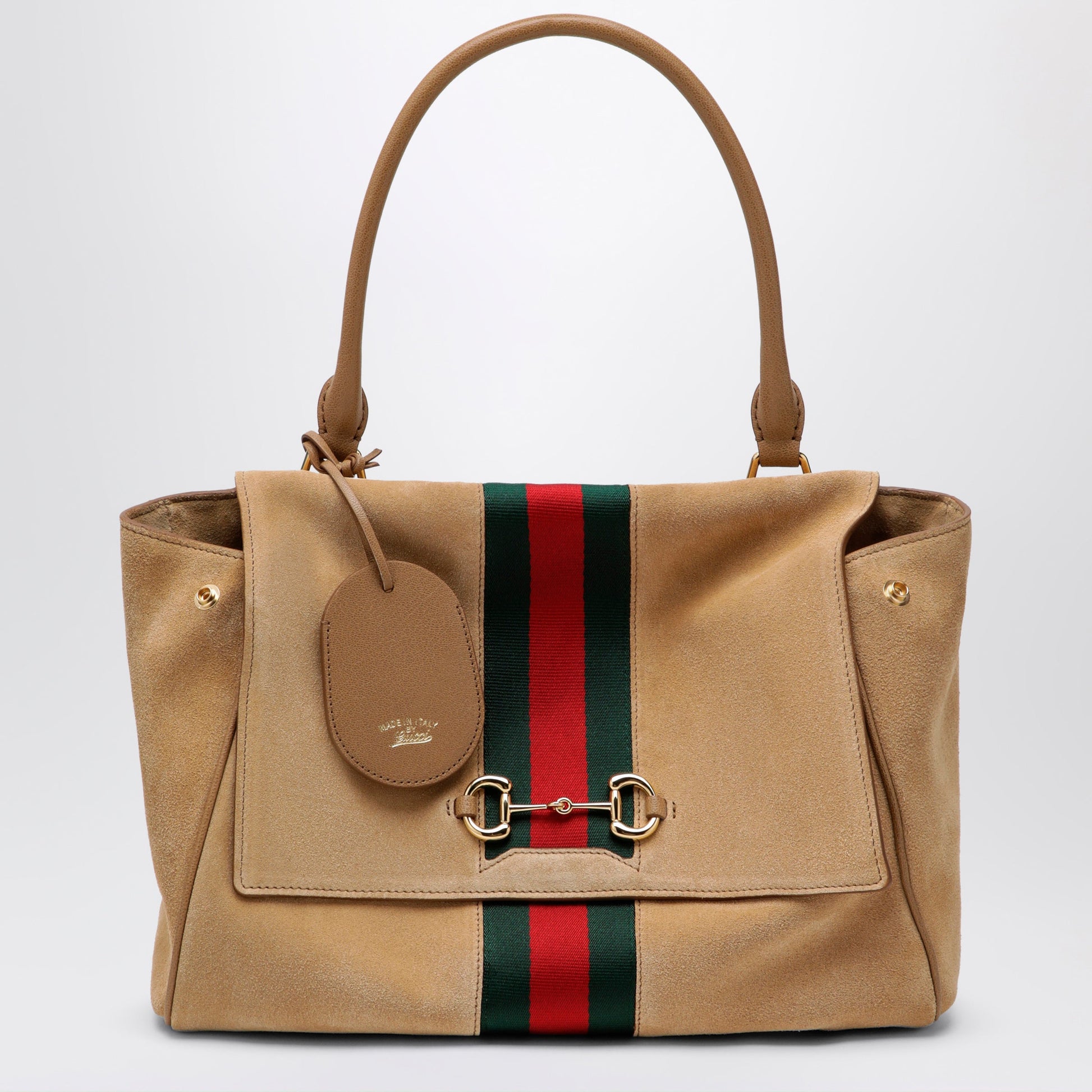 Gucci Medium Paparazzo Handbag In Sand-Coloured Suede Women GUCCI