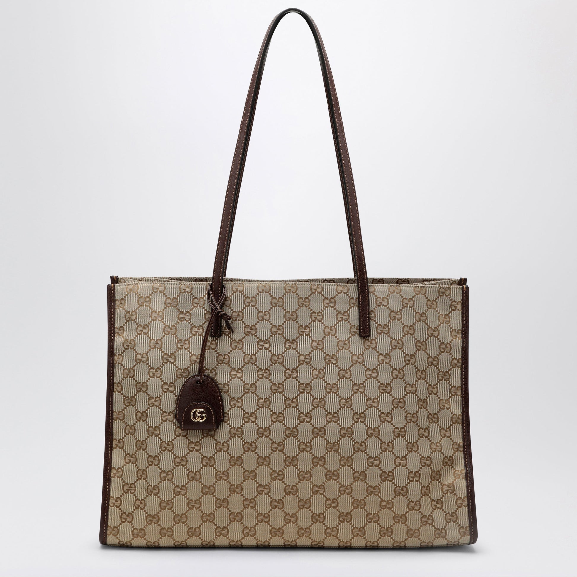 Gucci Large London Shopping Bag In Beige Sand Gg Fabric Women GUCCI