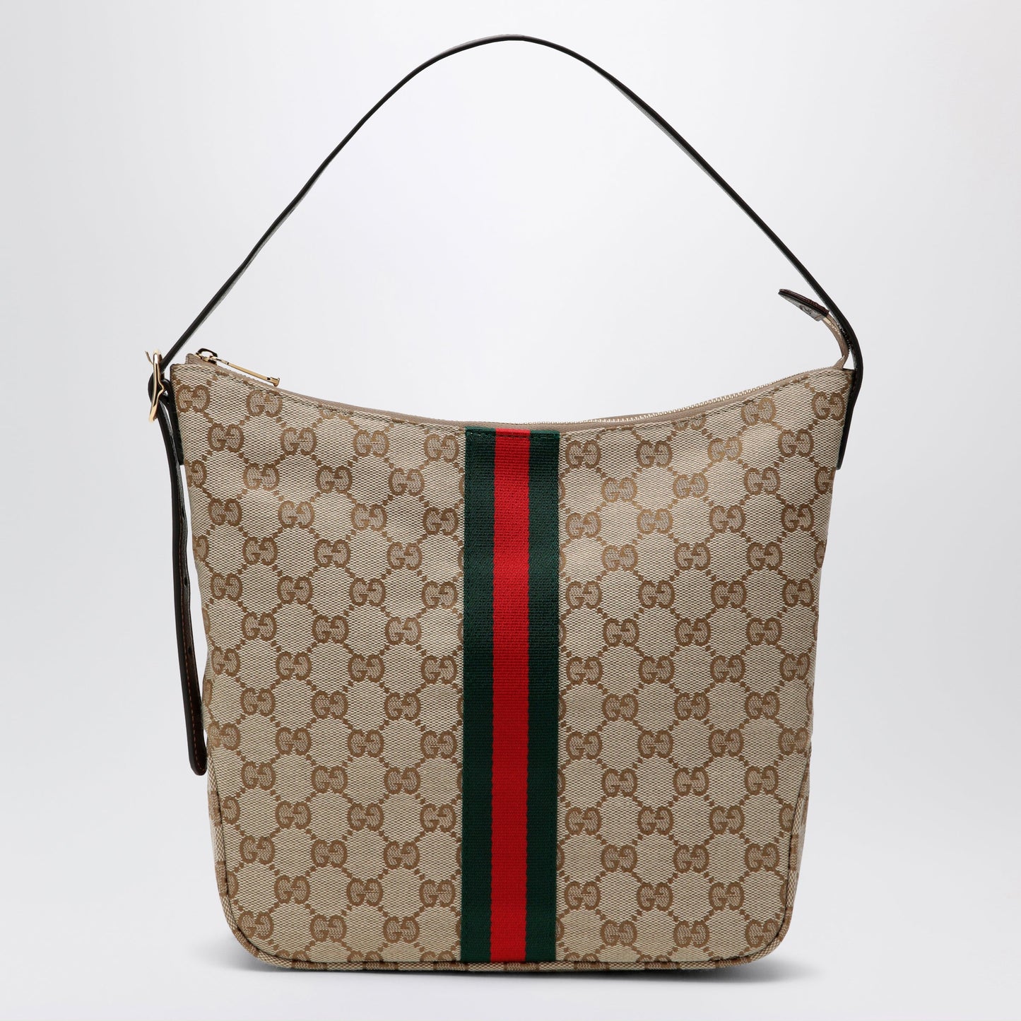 Gucci Medium Lunetta Crossbody Bag In Beige Sand Gg Fabric Men GUCCI