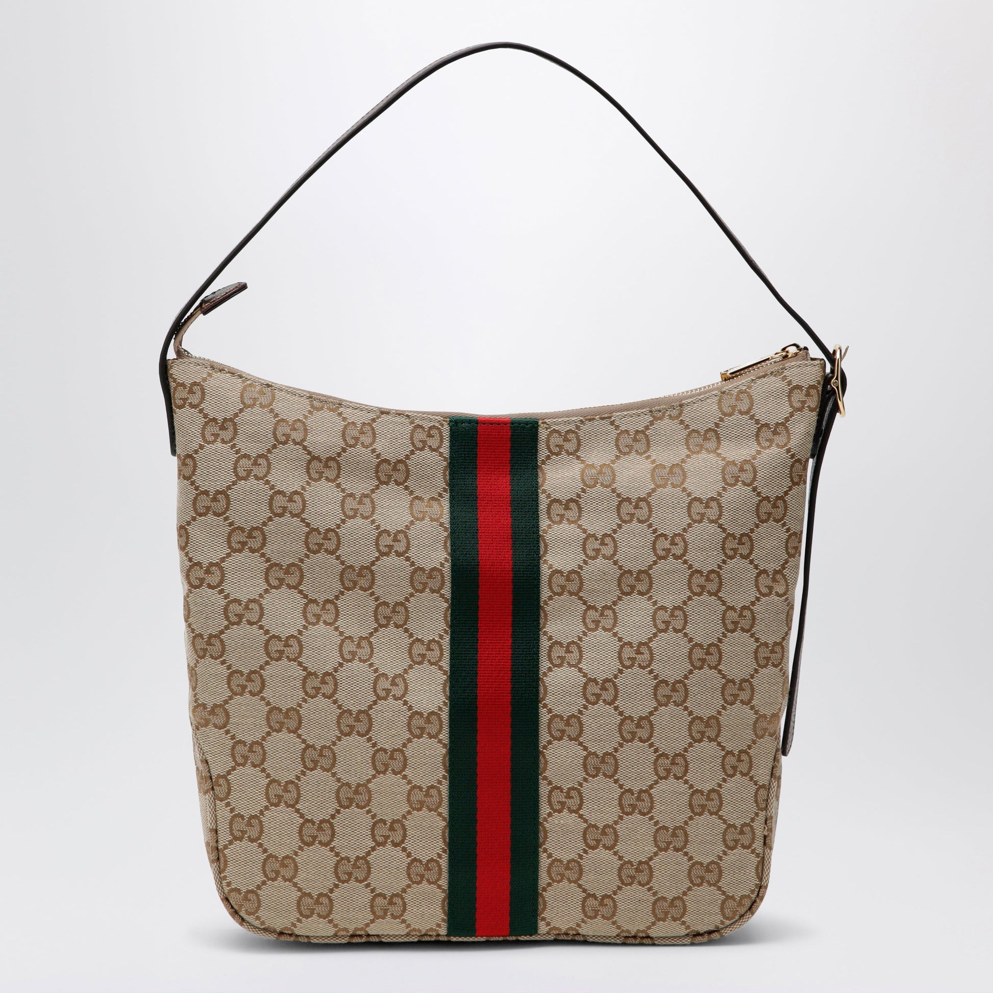 Gucci Medium Lunetta Crossbody Bag In Beige Sand Gg Fabric Men GUCCI