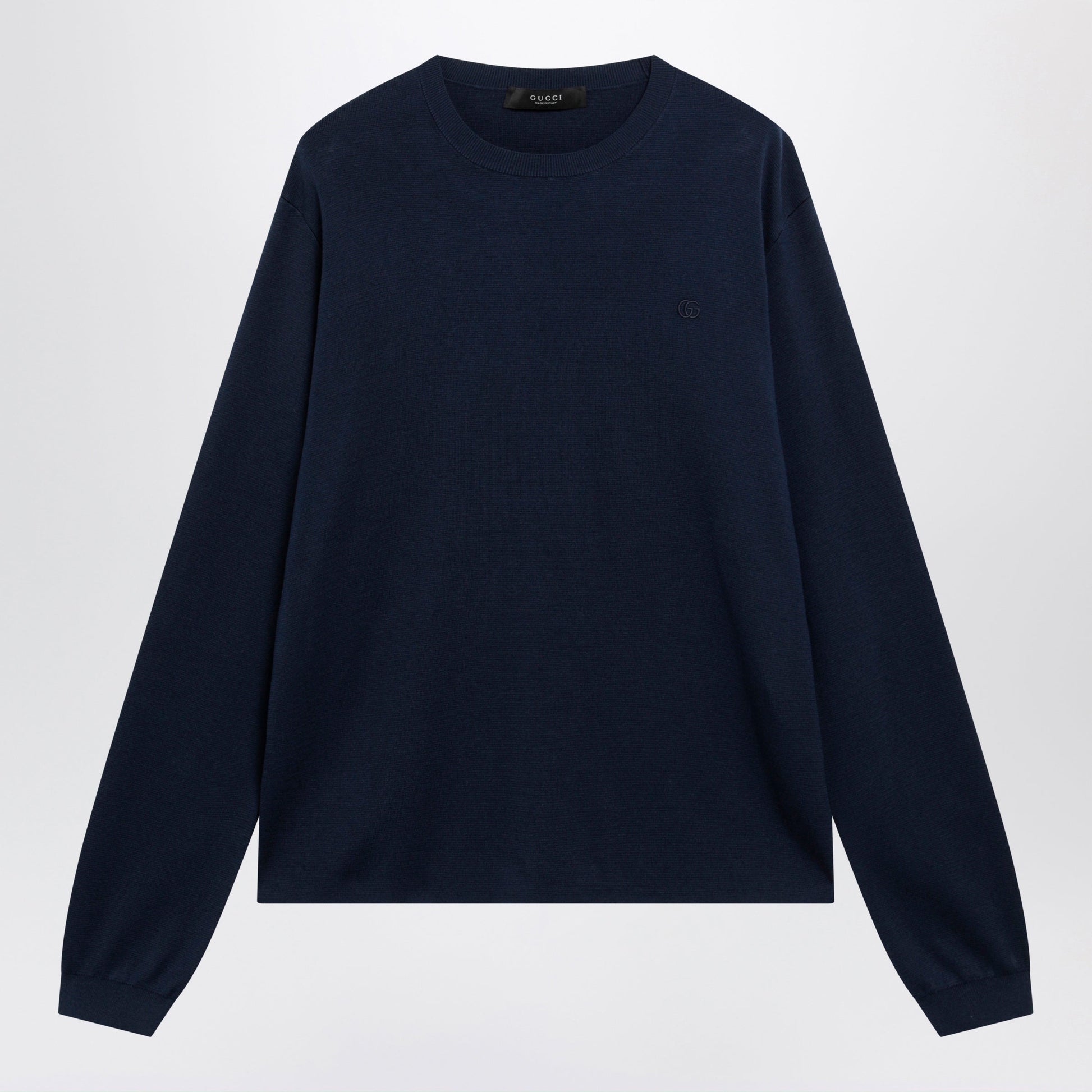 Gucci Ink Blue Silk And Cotton Sweater Men GUCCI