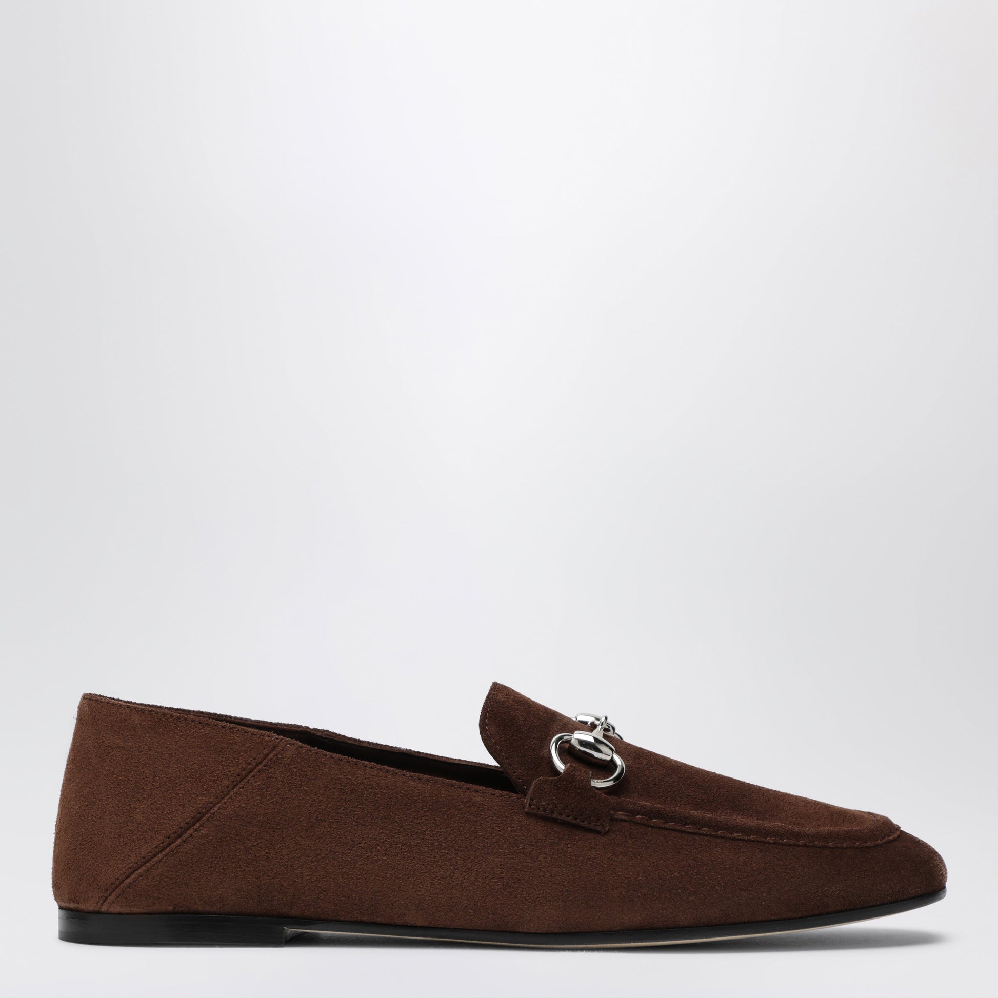 Gucci Jordaan Soft Suede Loafers In Dark Brown Women GUCCI