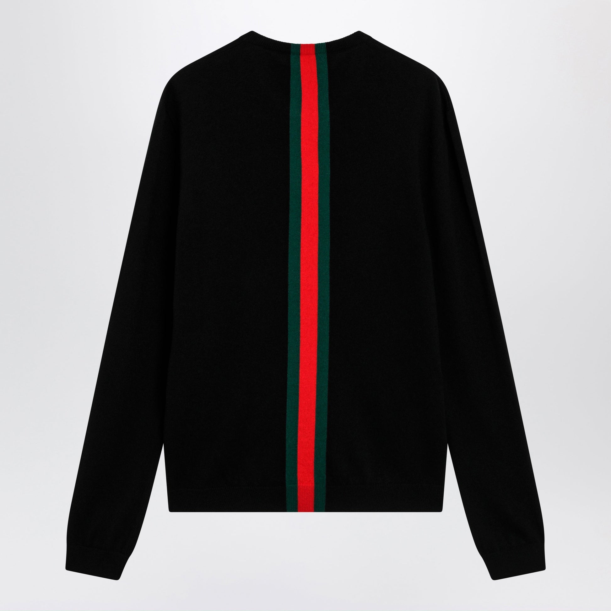 Gucci Gucci Cashmere Sweater With Web Motif In Black Men GUCCI