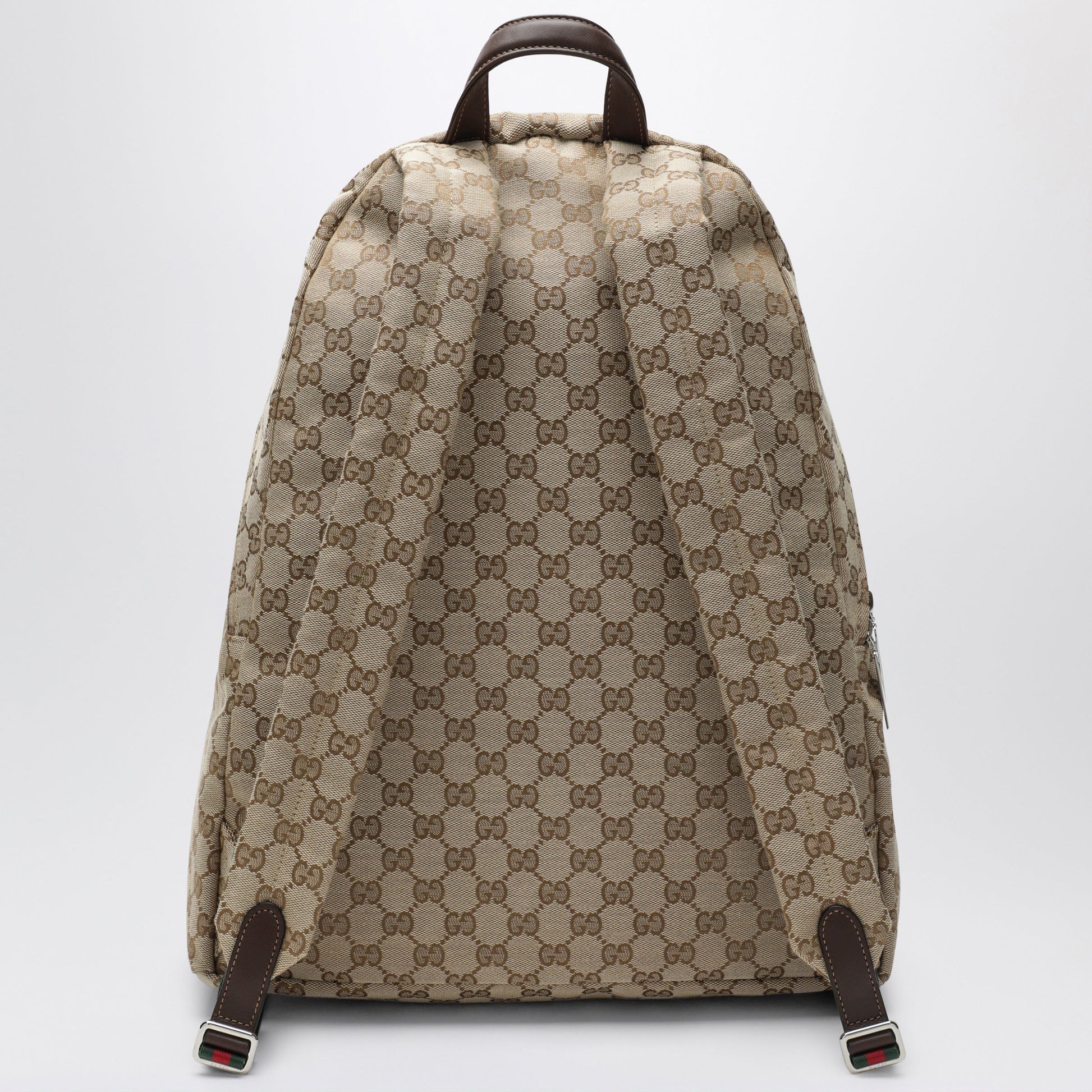 Gucci Large Tag Backpack In Sand/Brown Gg Canvas Men GUCCI