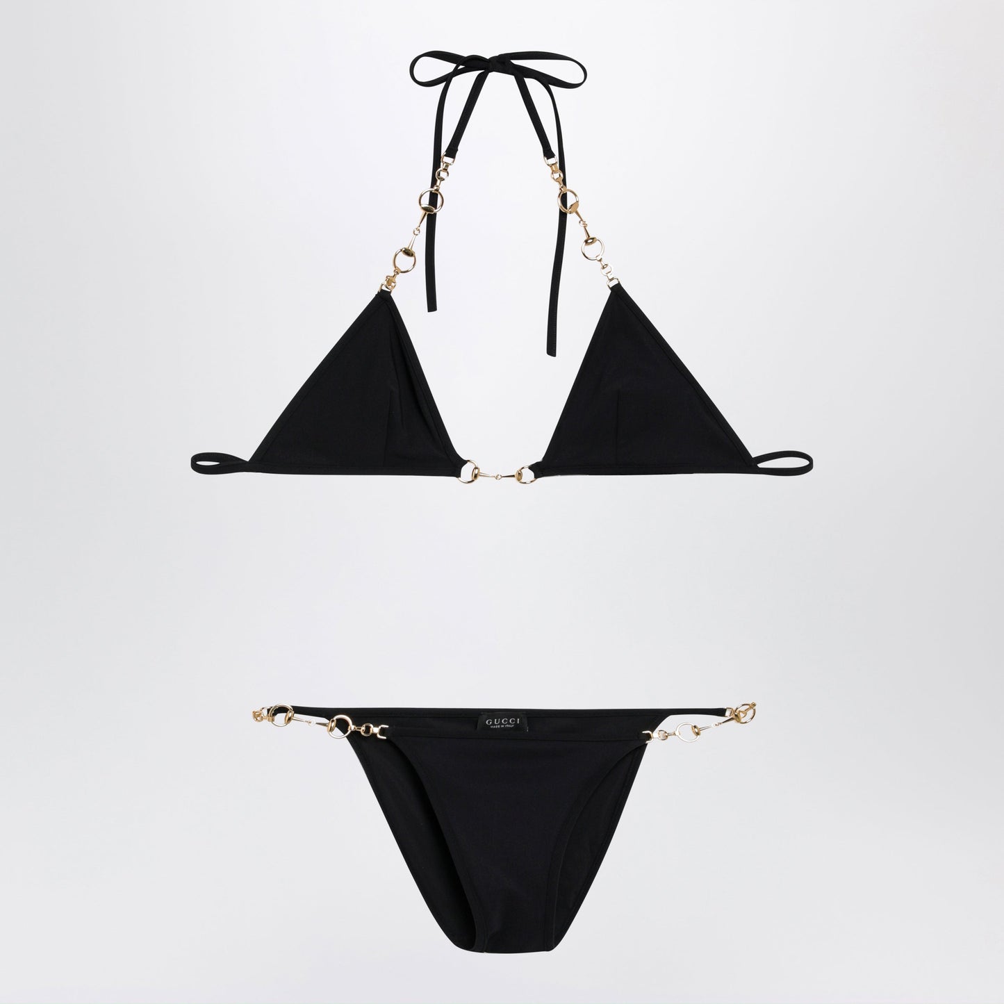 Gucci Black Stretch Jersey Bikini With Clamp Chain Women GUCCI