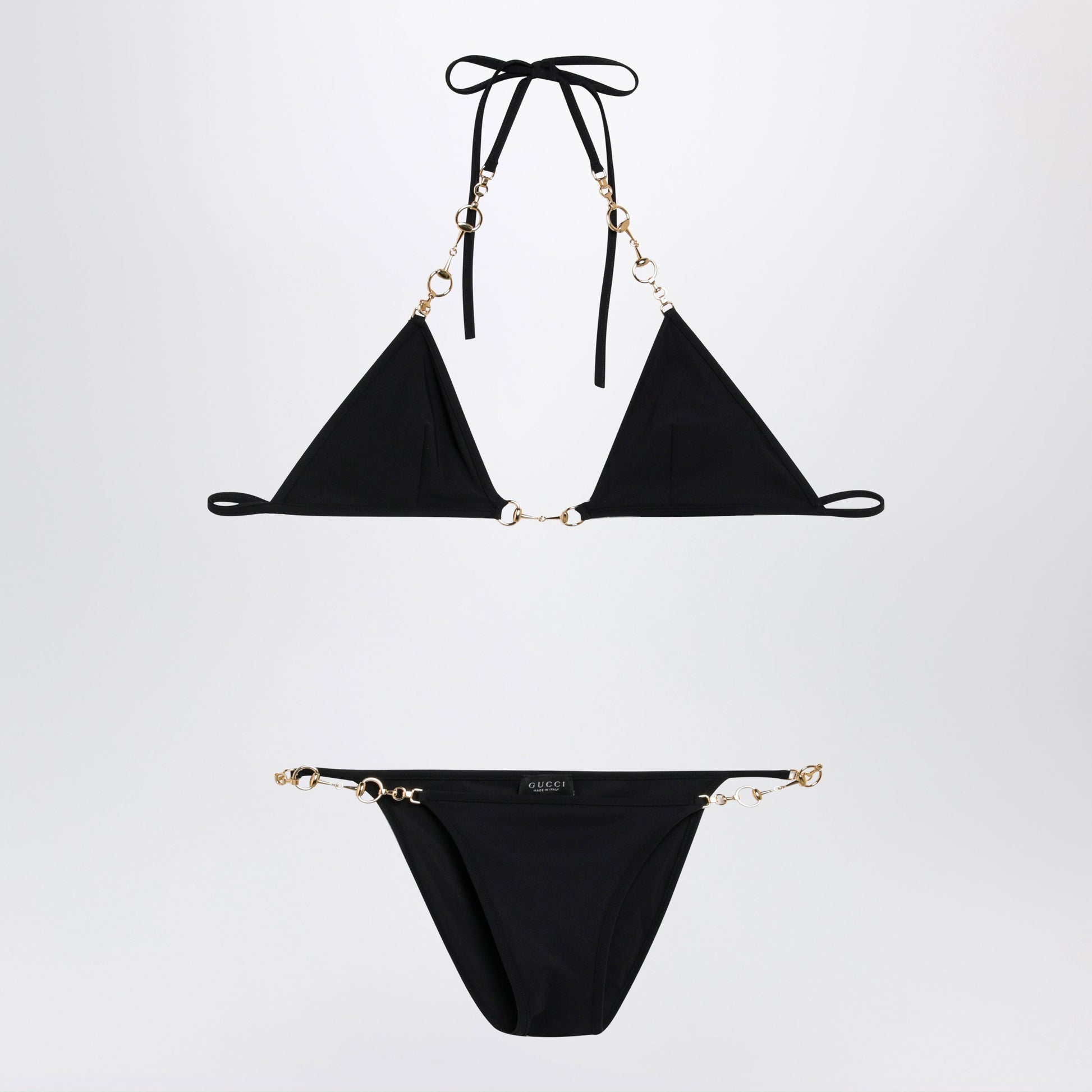 Gucci Black Stretch Jersey Bikini With Clamp Chain Women GUCCI