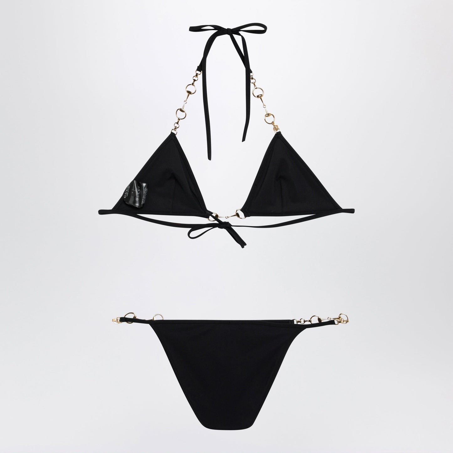 Gucci Black Stretch Jersey Bikini With Clamp Chain Women GUCCI