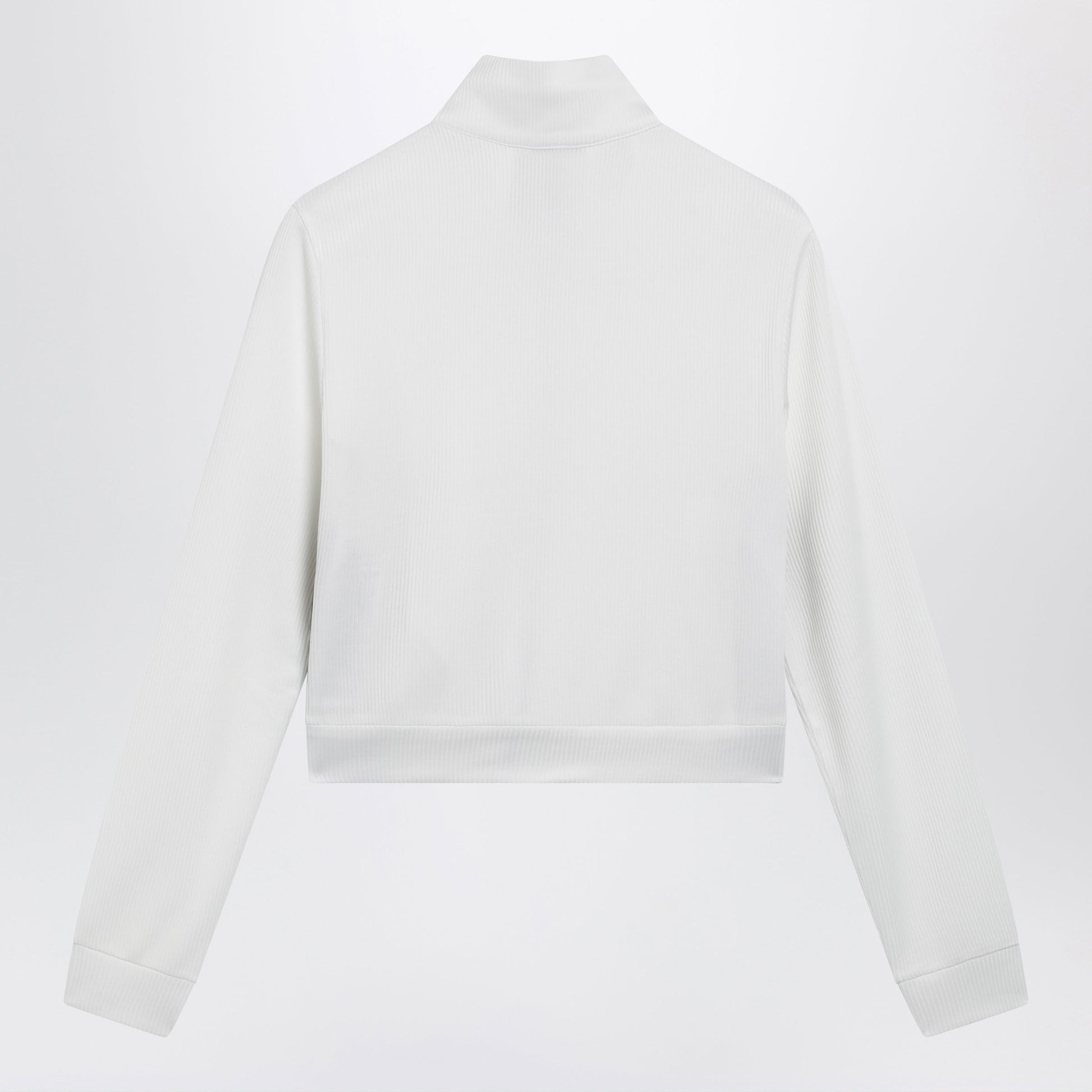 Gucci Ribbed Cotton Jersey Zip Hoodie With Web In White Women GUCCI