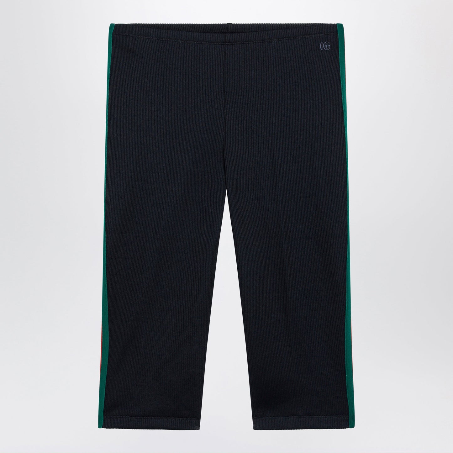 Gucci Ribbed Cotton Jersey Pants With Web, Blue Japan Women GUCCI