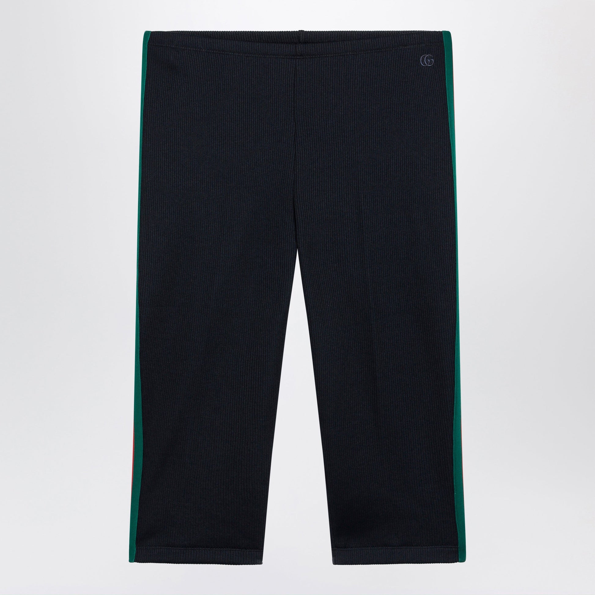 Gucci Ribbed Cotton Jersey Pants With Web, Blue Japan Women GUCCI