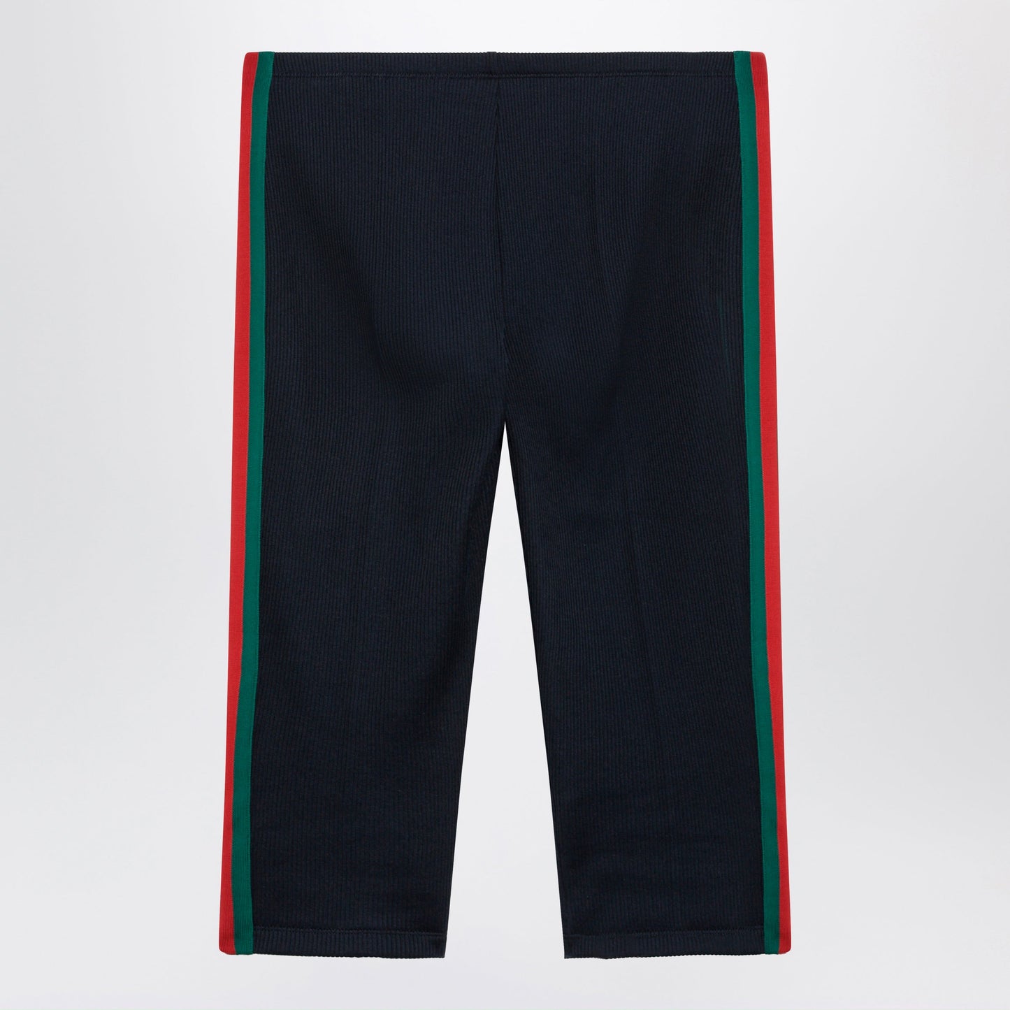 Gucci Ribbed Cotton Jersey Pants With Web, Blue Japan Women GUCCI