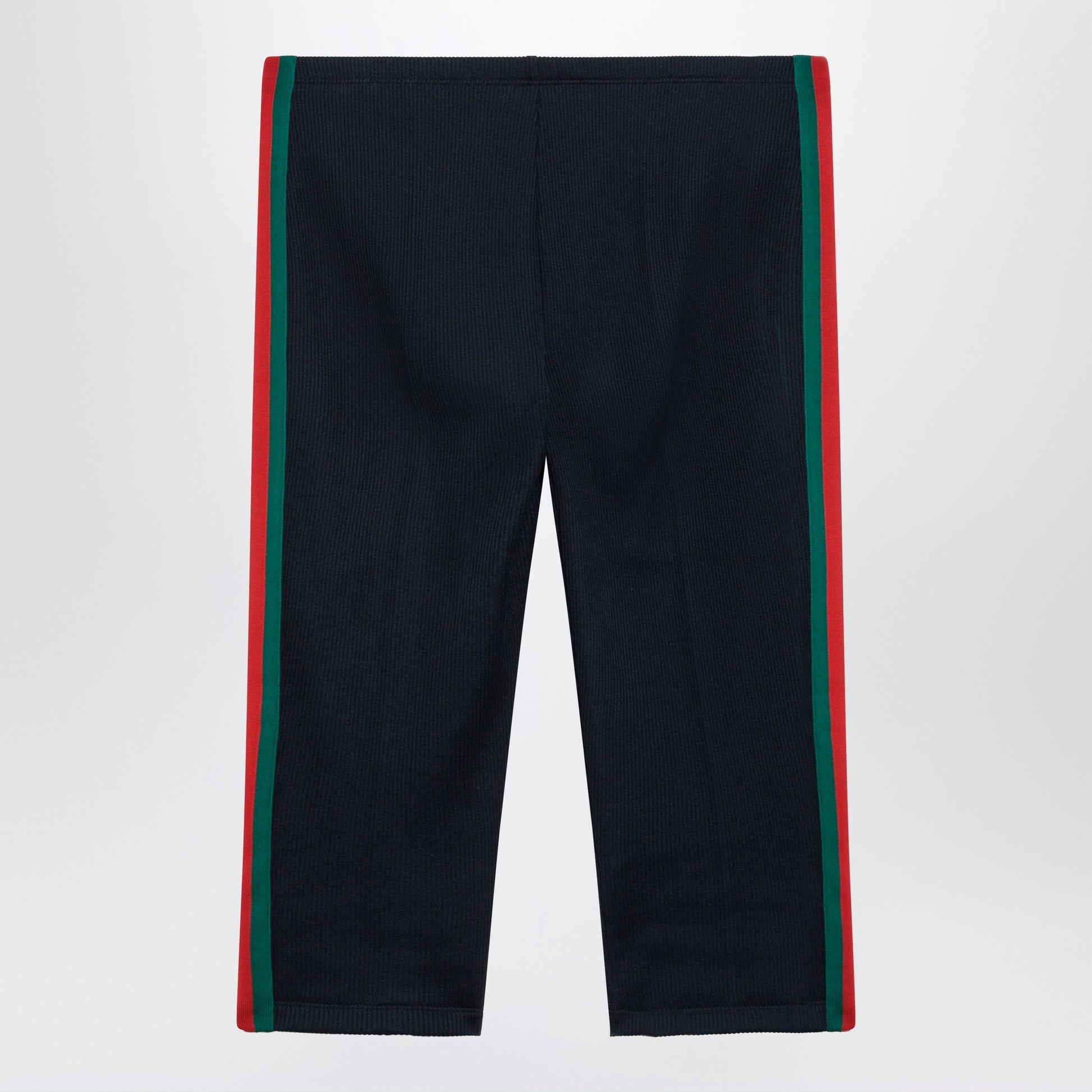Gucci Ribbed Cotton Jersey Pants With Web, Blue Japan Women GUCCI