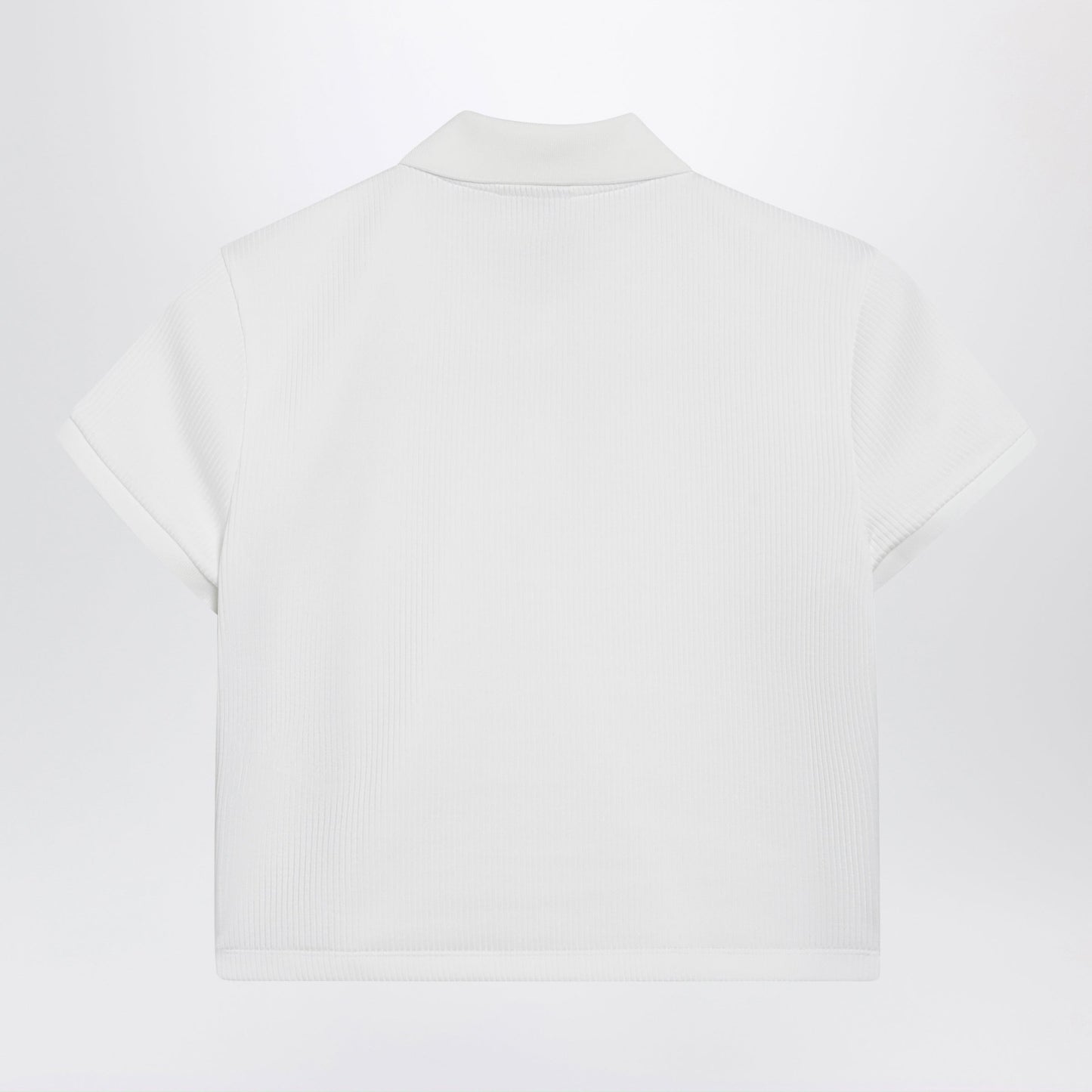 Gucci Ribbed Cotton Jersey Polo With Web In White Women GUCCI