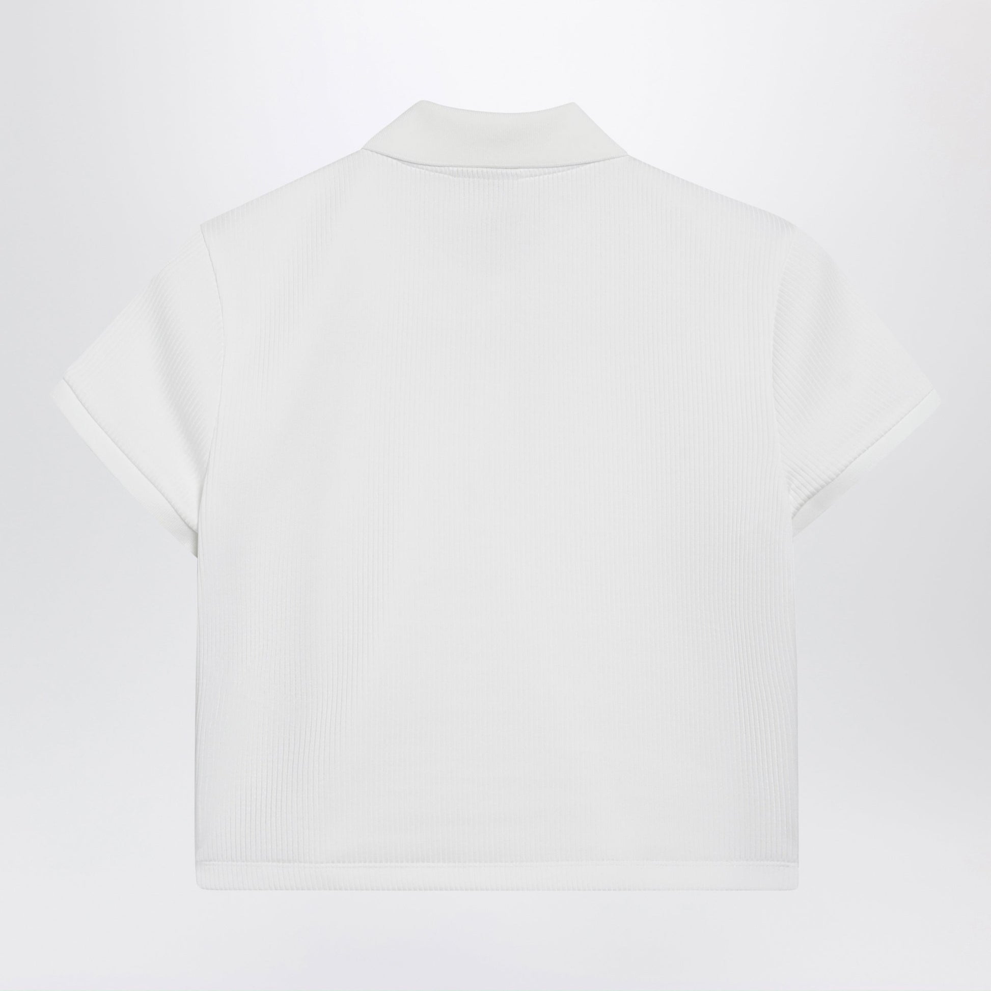 Gucci Ribbed Cotton Jersey Polo With Web In White Women GUCCI