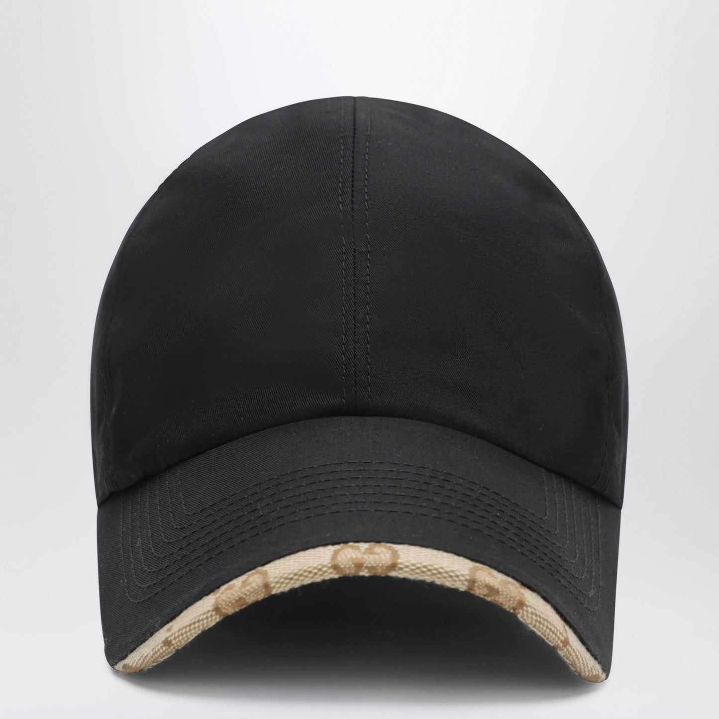 Gucci Black Cotton Baseball Cap With Gg Trim Men GUCCI