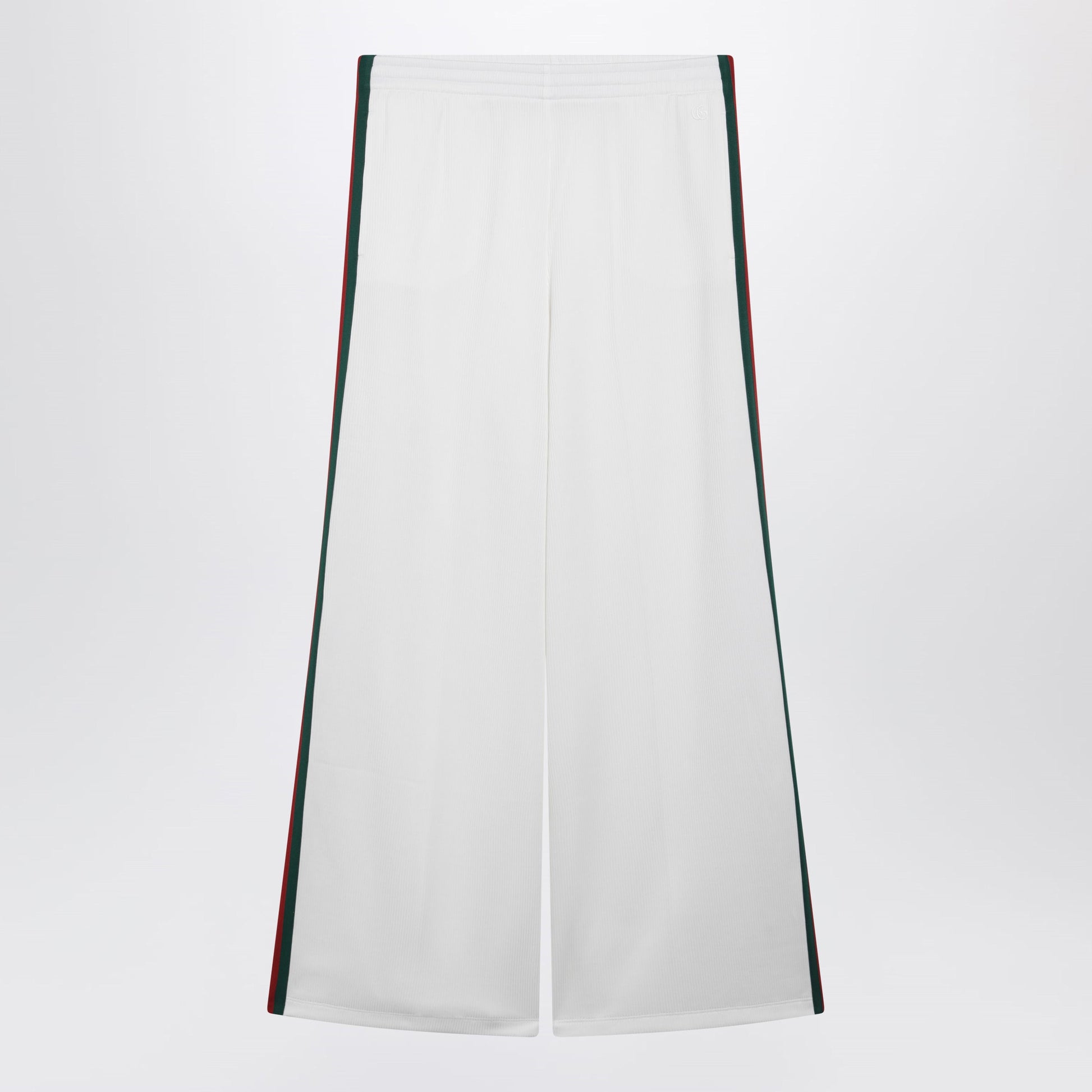 Gucci White Cotton Jersey Leisure Trousers With Web Stripe Women GUCCI