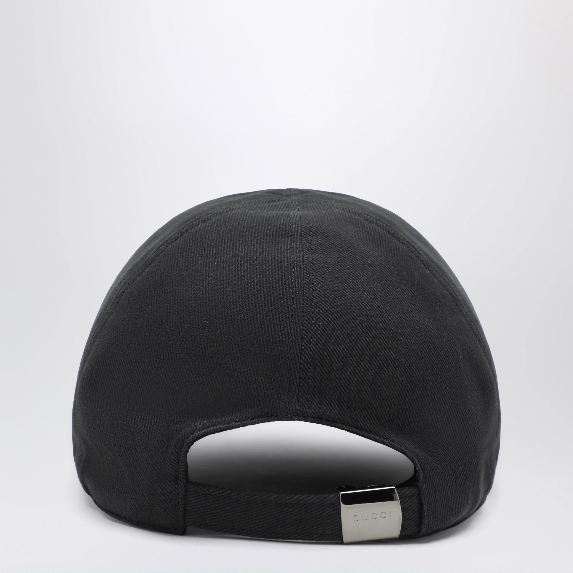 Gucci Black Cotton Baseball Cap With Embroidered Logo Men GUCCI