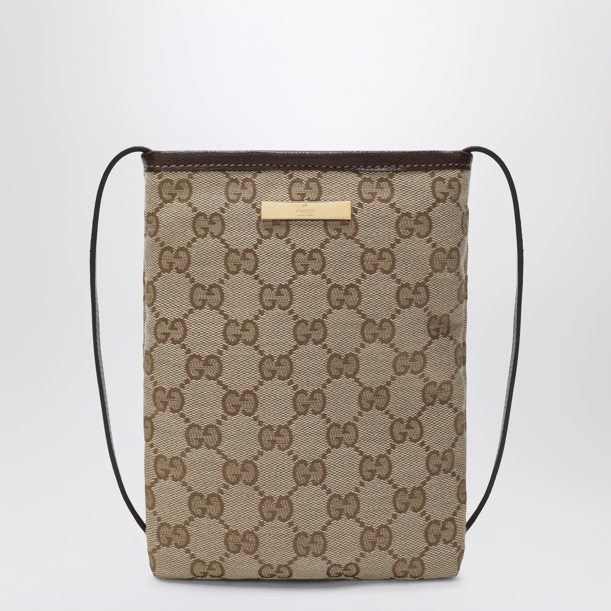 Gucci Smartphone Pouch In Sand/Brown Gg Canvas Women GUCCI