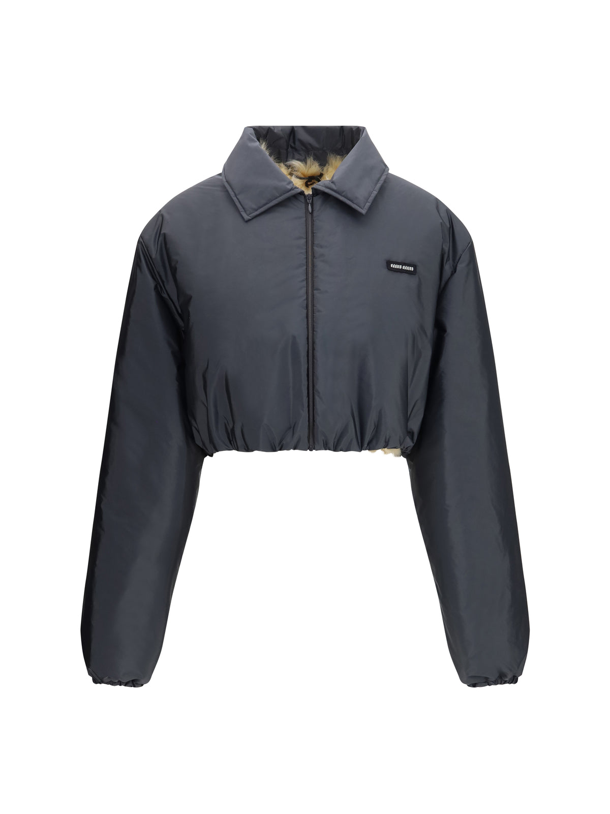 Miu Miu Women Technical Fabric And Shearling Windbreaker Jacket MIU MIU