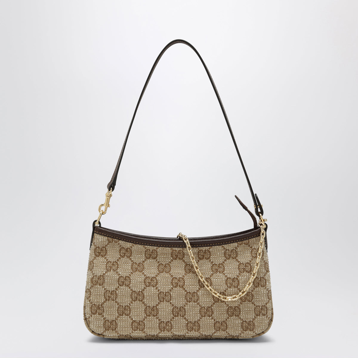 Gucci Brown Gossip Shoulder Bag In Gg Fabric Women GUCCI