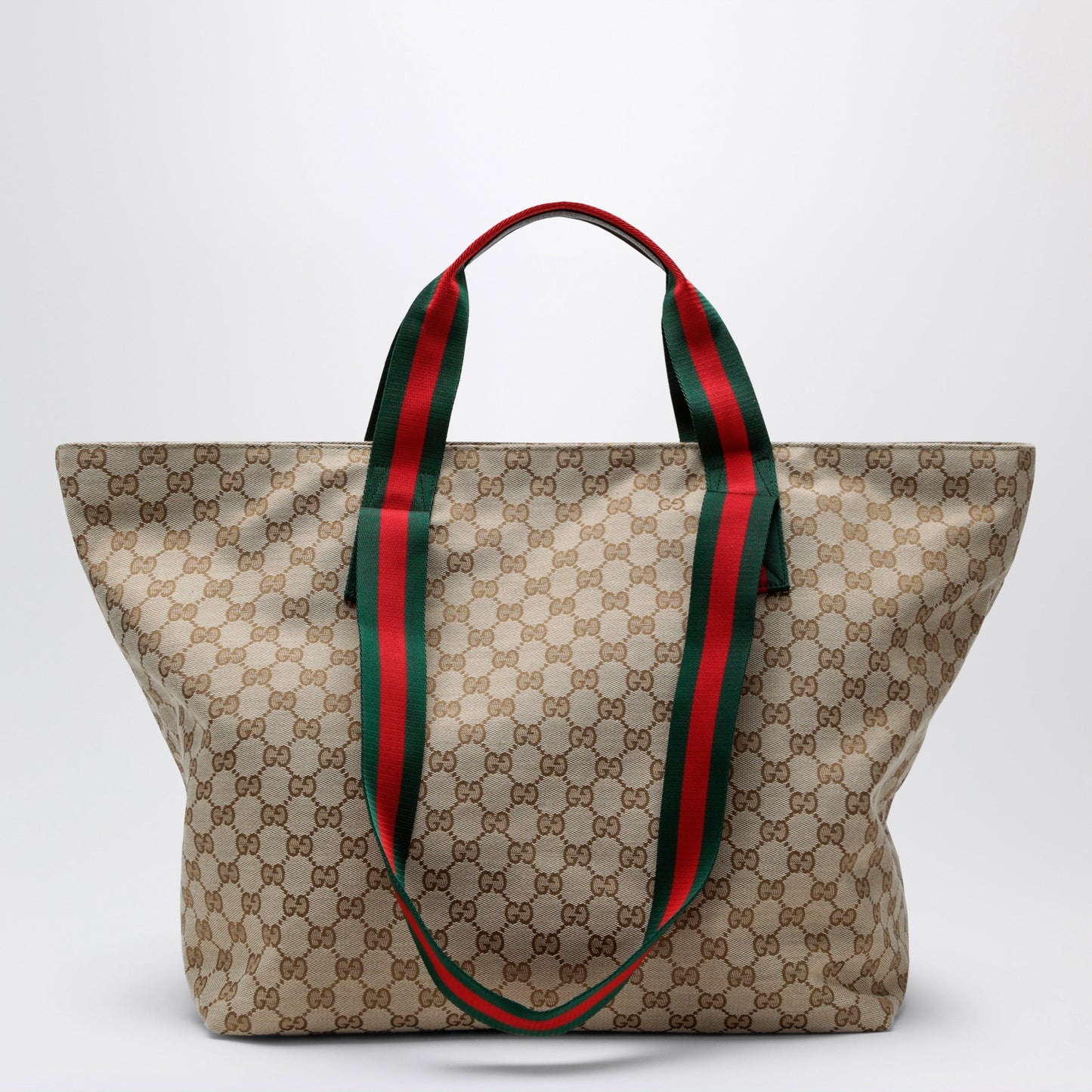 Gucci Medium Shopping Bag In Sand Beige Gg Fabric Men GUCCI
