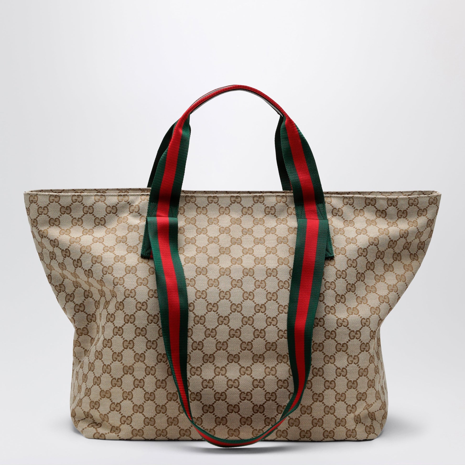 Gucci Medium Shopping Bag In Sand Beige Gg Fabric Men GUCCI