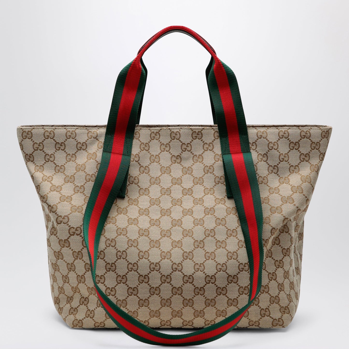Gucci Small Shopping Bag In Sand Beige Gg Fabric Men GUCCI