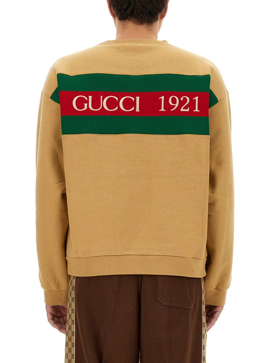 Gucci Men Sweatshirt With Web Ribbon GUCCI